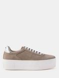 Mint Velvet Suede Platform Trainers, Taupe