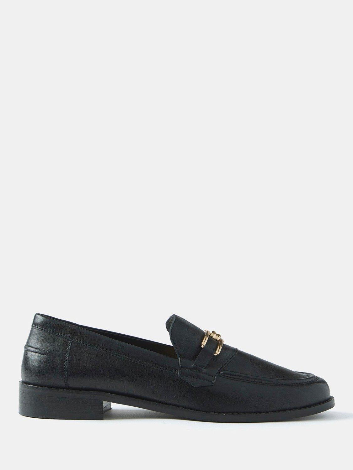 Mint Velvet Leather Classic Loafers, Black