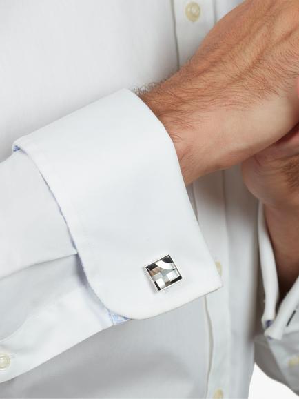 Simon Carter Bauhaus Lines Cufflinks, Silver/Multi - view 2, Silver/Multi