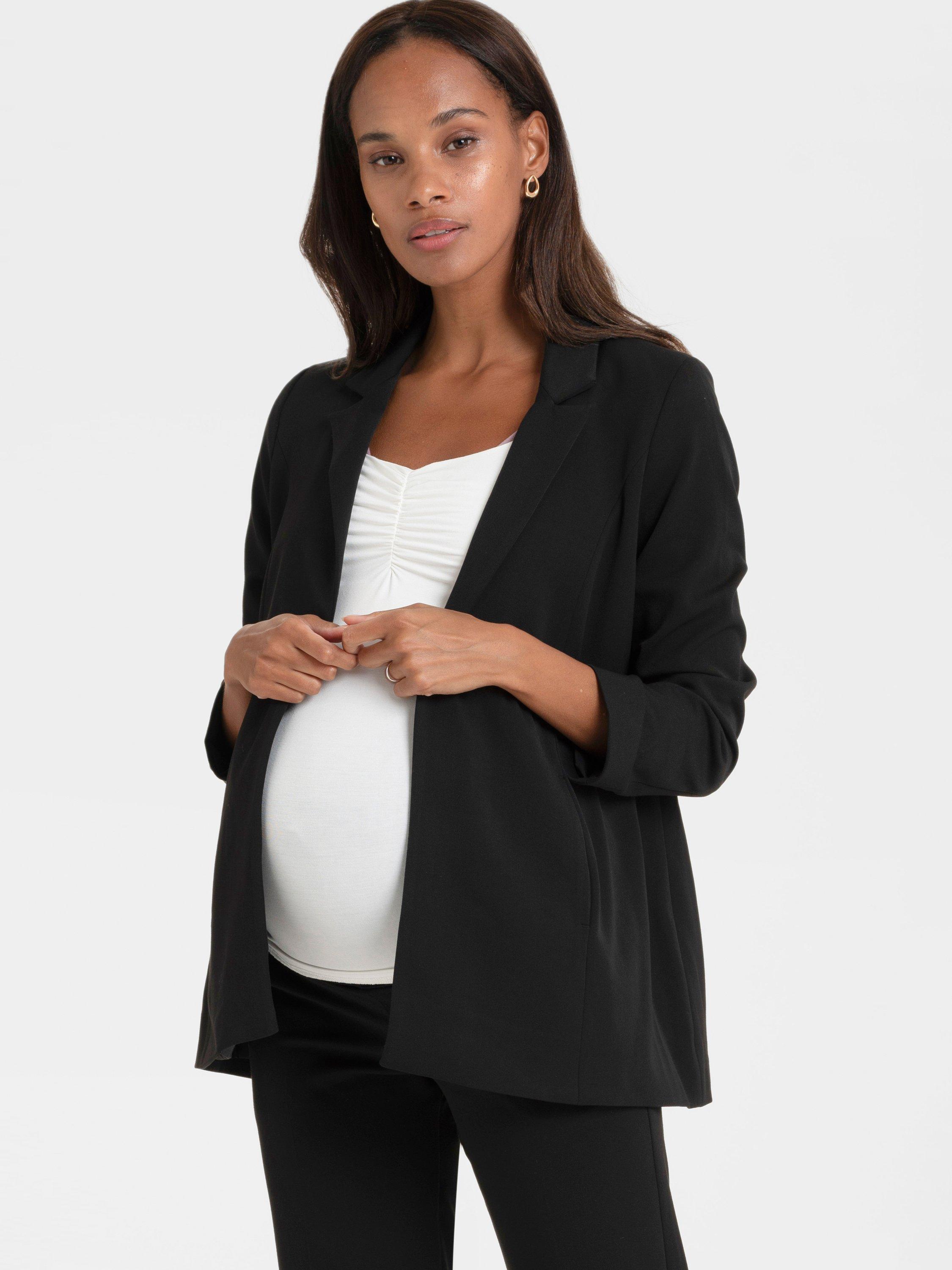 Product image 1 of 7, which shows Seraphine Tailored Maternity Blazer, Black, 6