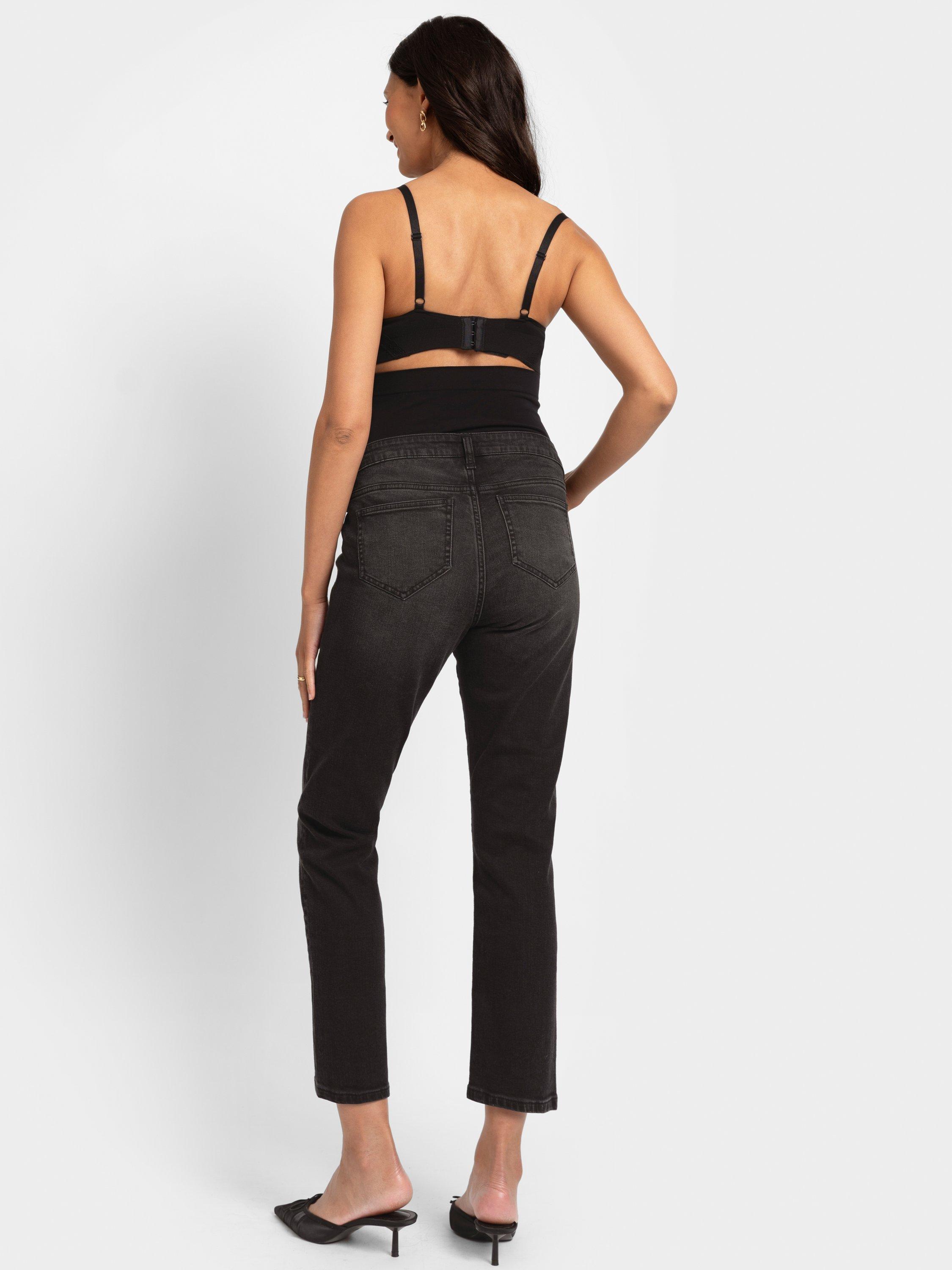 Seraphine Slim Leg Maternity Jeans, Black