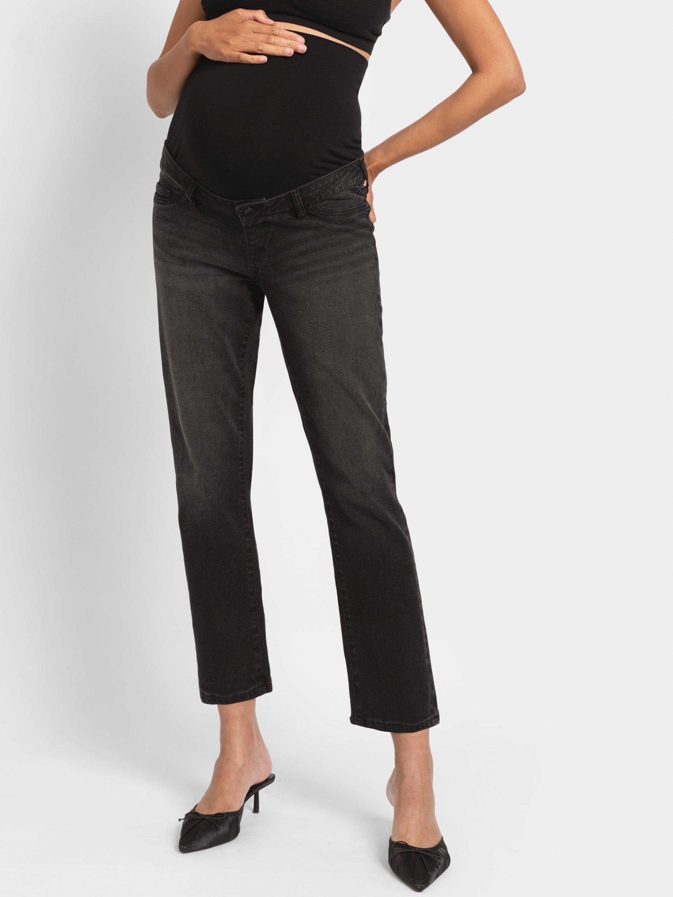 Seraphine Slim Leg Maternity Jeans, Black
