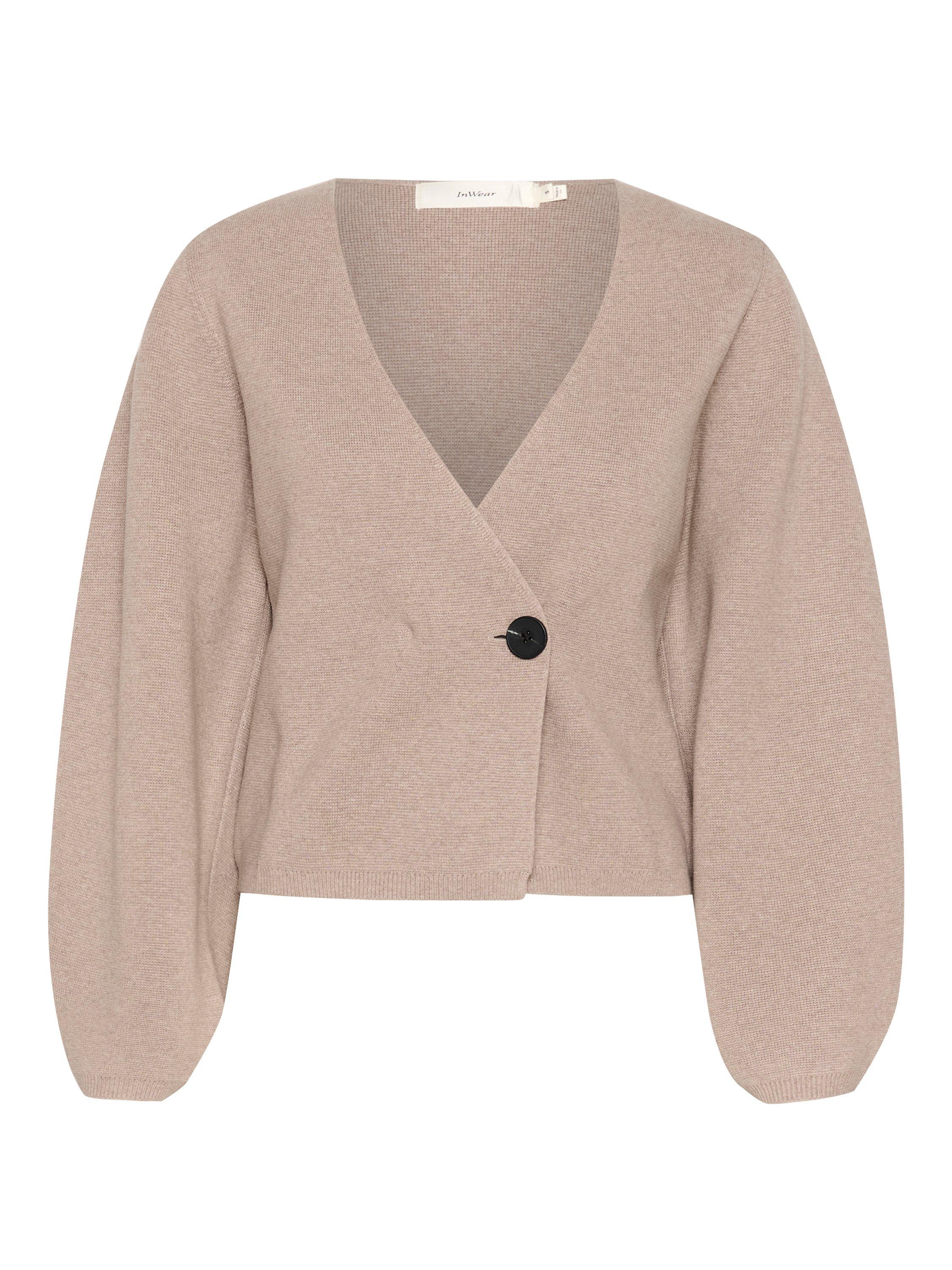 Product image 5 of 6, which shows InWear Kaylla Wrap Front Cardigan, Sandy Grey, L