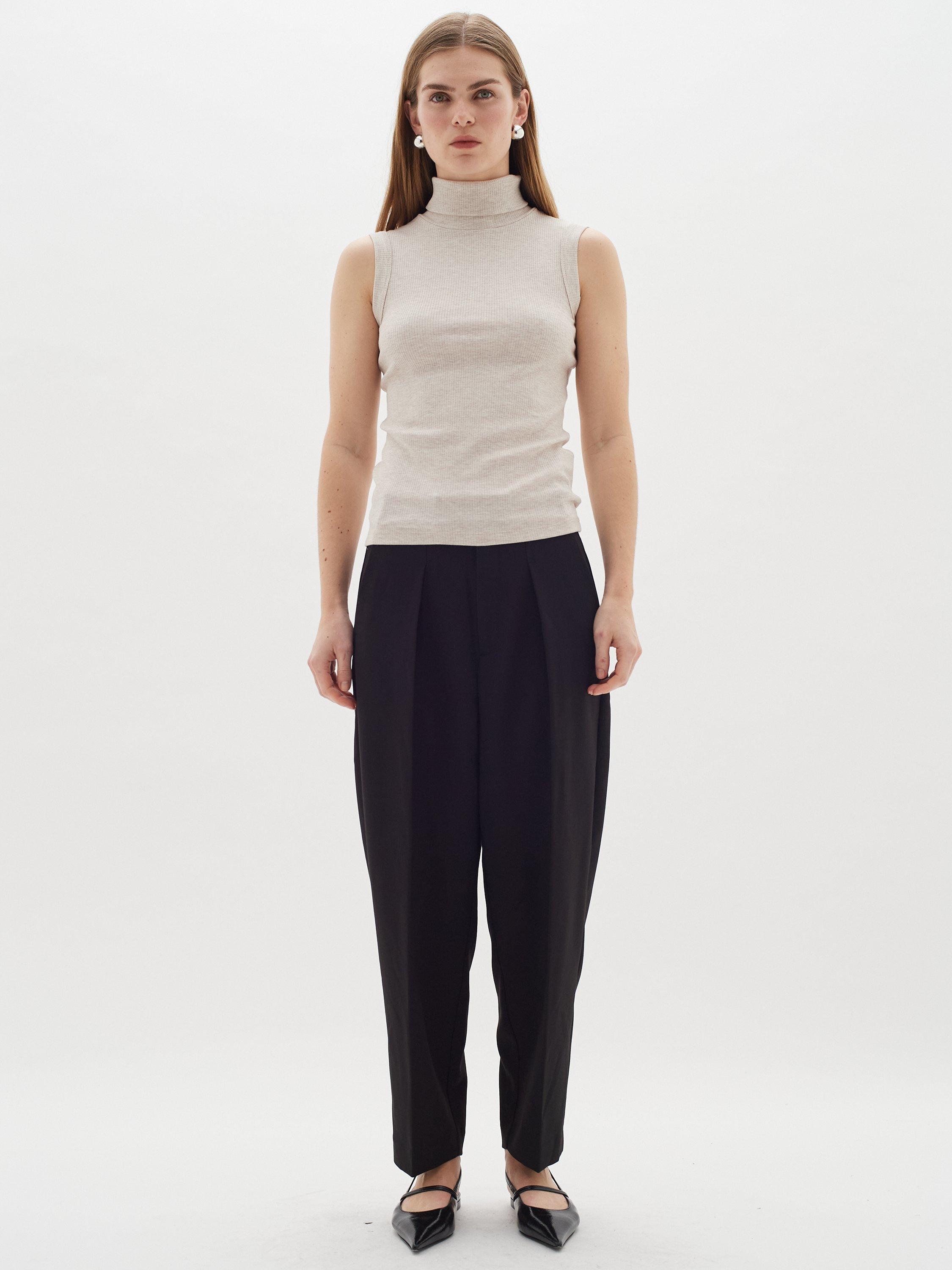 Product image 2 of 5, which shows InWear Dagna Rib Knit Top, Ecru, XS