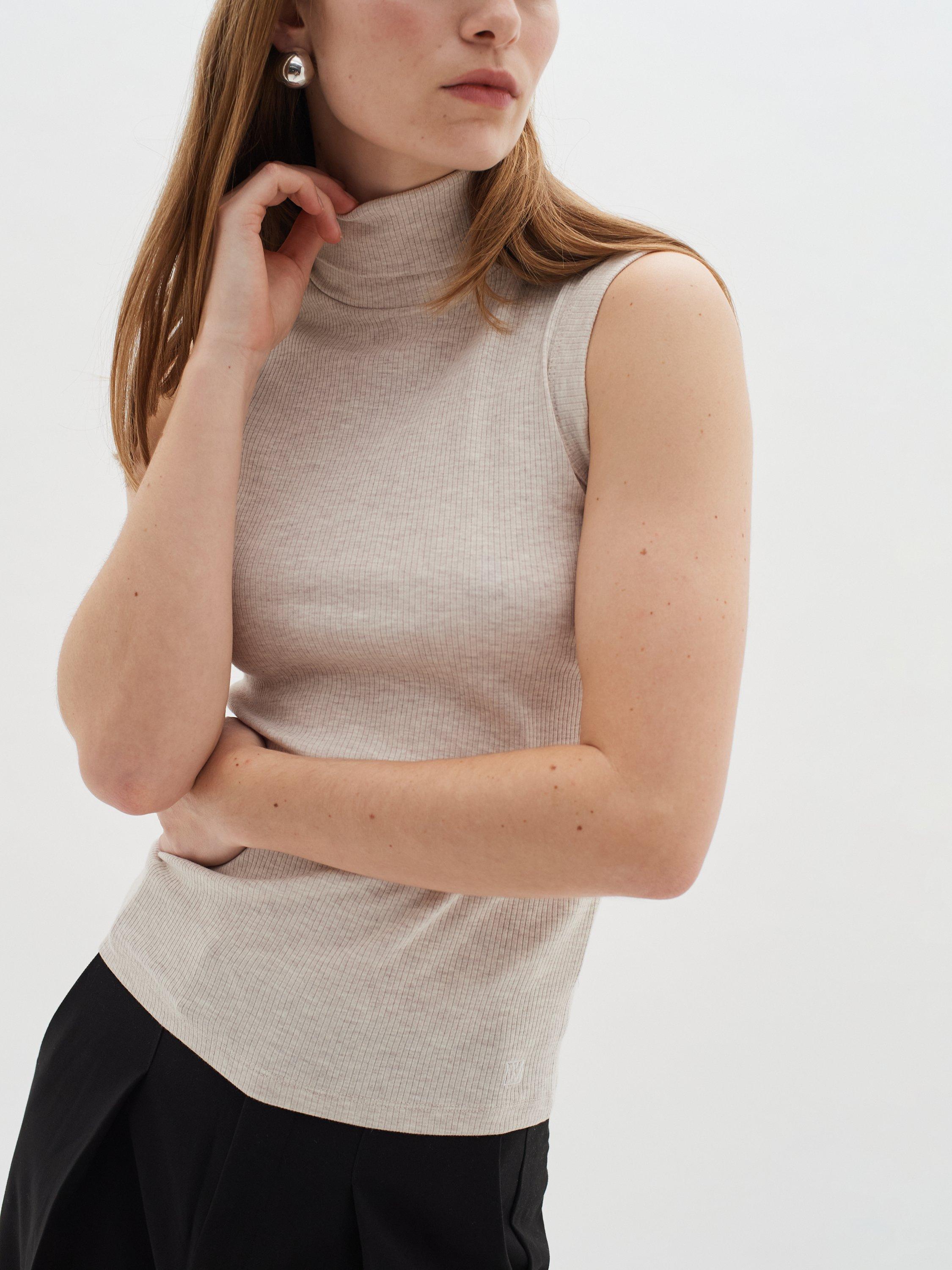 Product image 3 of 5, which shows InWear Dagna Rib Knit Top, Ecru, XS