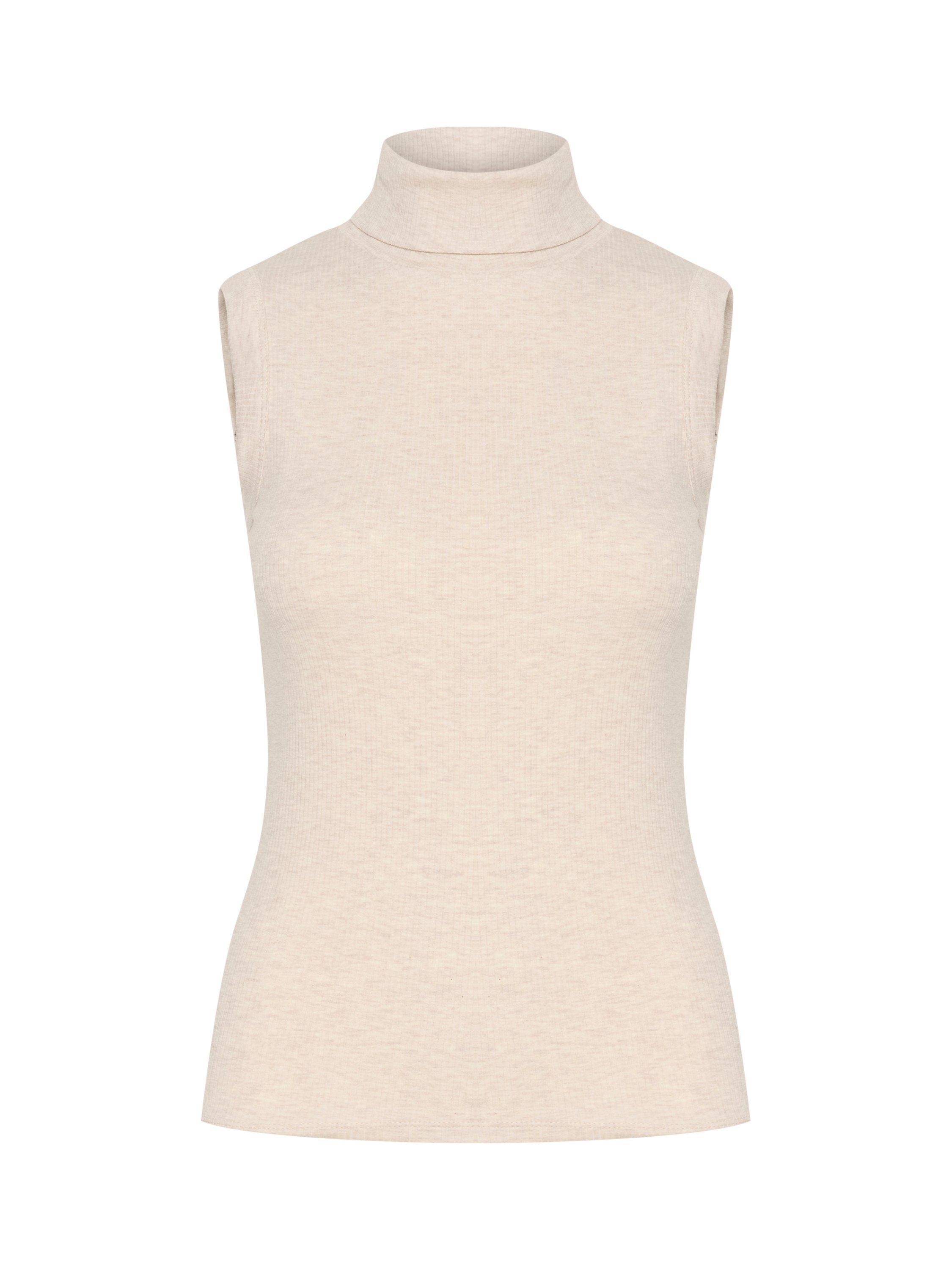 Product image 4 of 5, which shows InWear Dagna Rib Knit Top, Ecru, XS