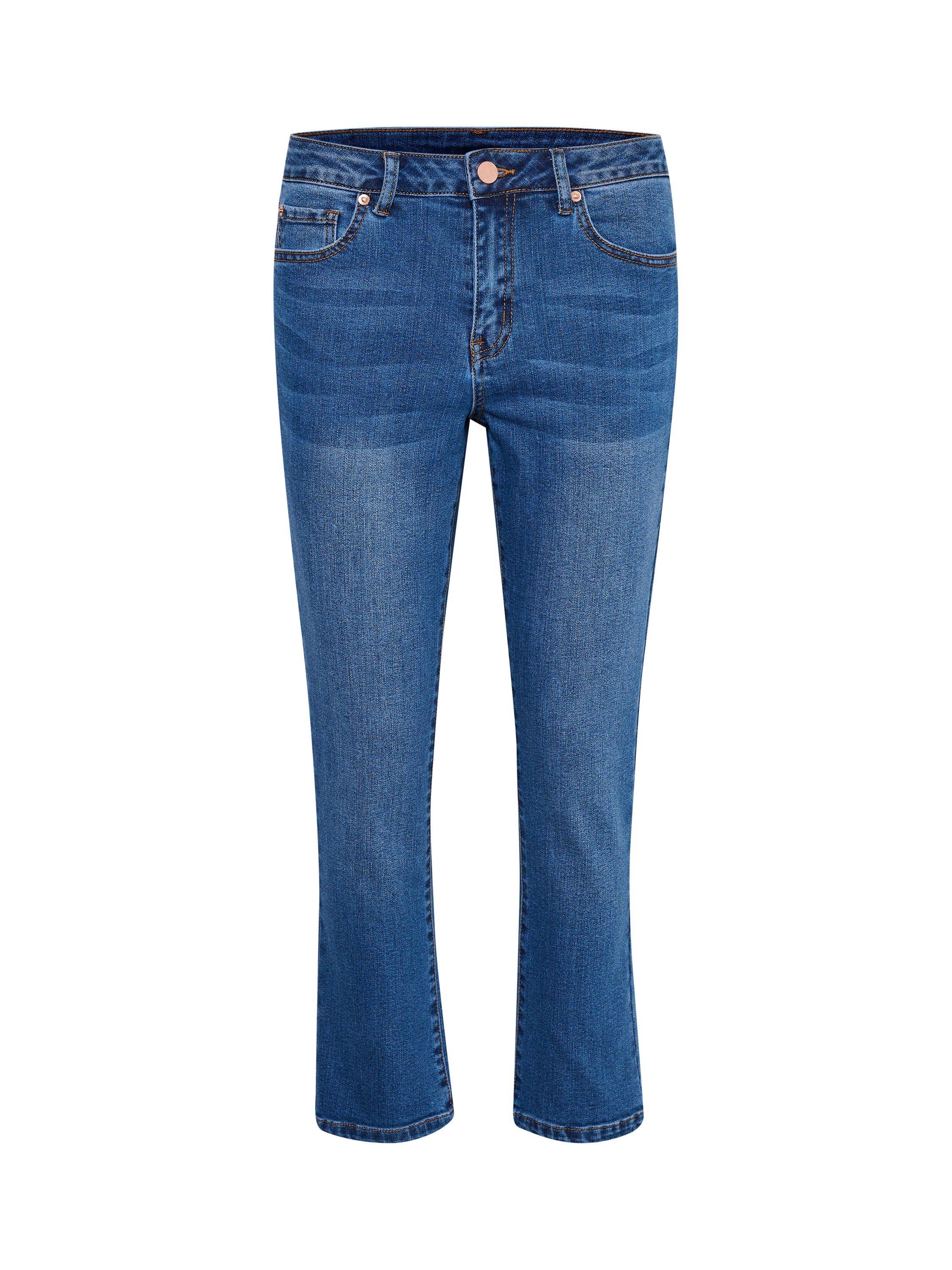 Product image 4 of 5, which shows KAFFE Sinem Cropped Jeans, Mid Blue, 12