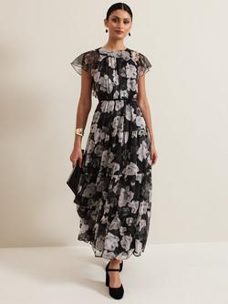 Phase Eight Jordine Floral Tiered Midaxi Dress, Multi, Multi