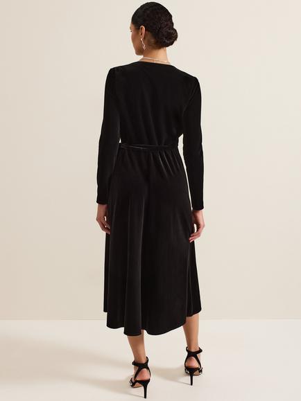 Phase Eight Julia Velvet Dress, Black - view 2, Black