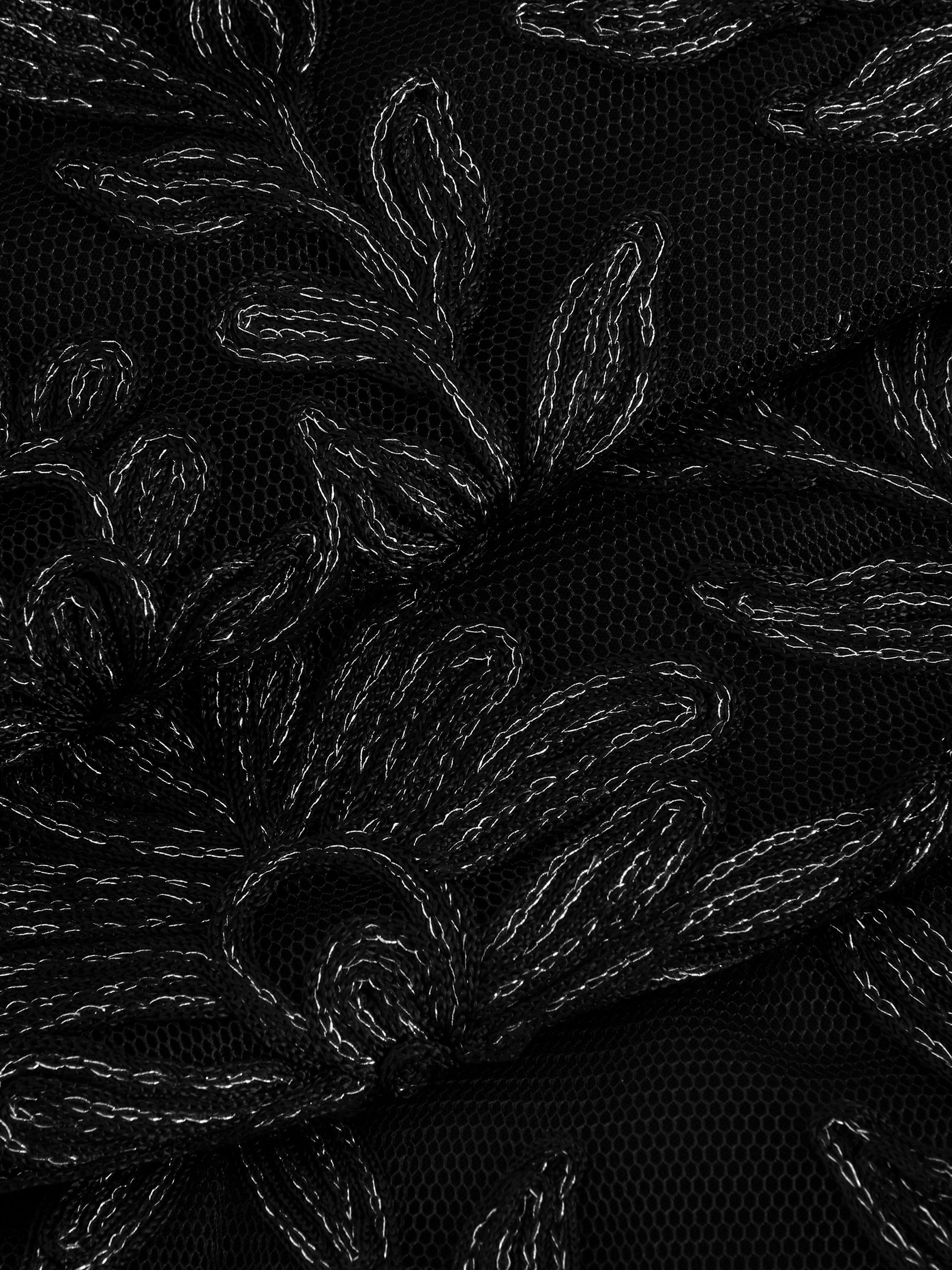 Product image 6 of 8, which shows Phase Eight Misha Tapework Shimmer Dress, Black, 14