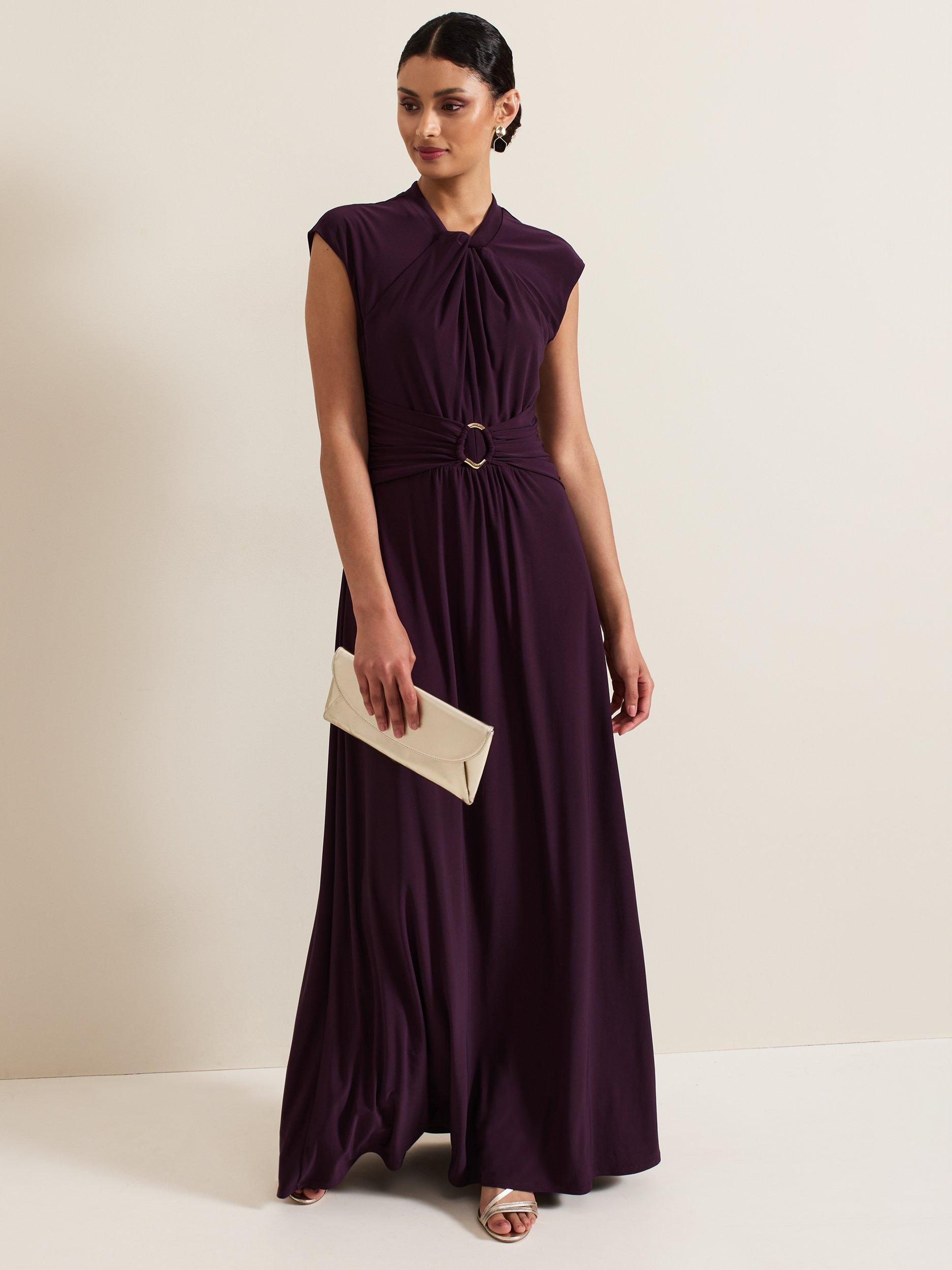 Phase Eight Tolly Jersey Maxi Dress Burgundy