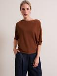 Phase Eight Cristine Fine Knit Batwing Jumper, Spice