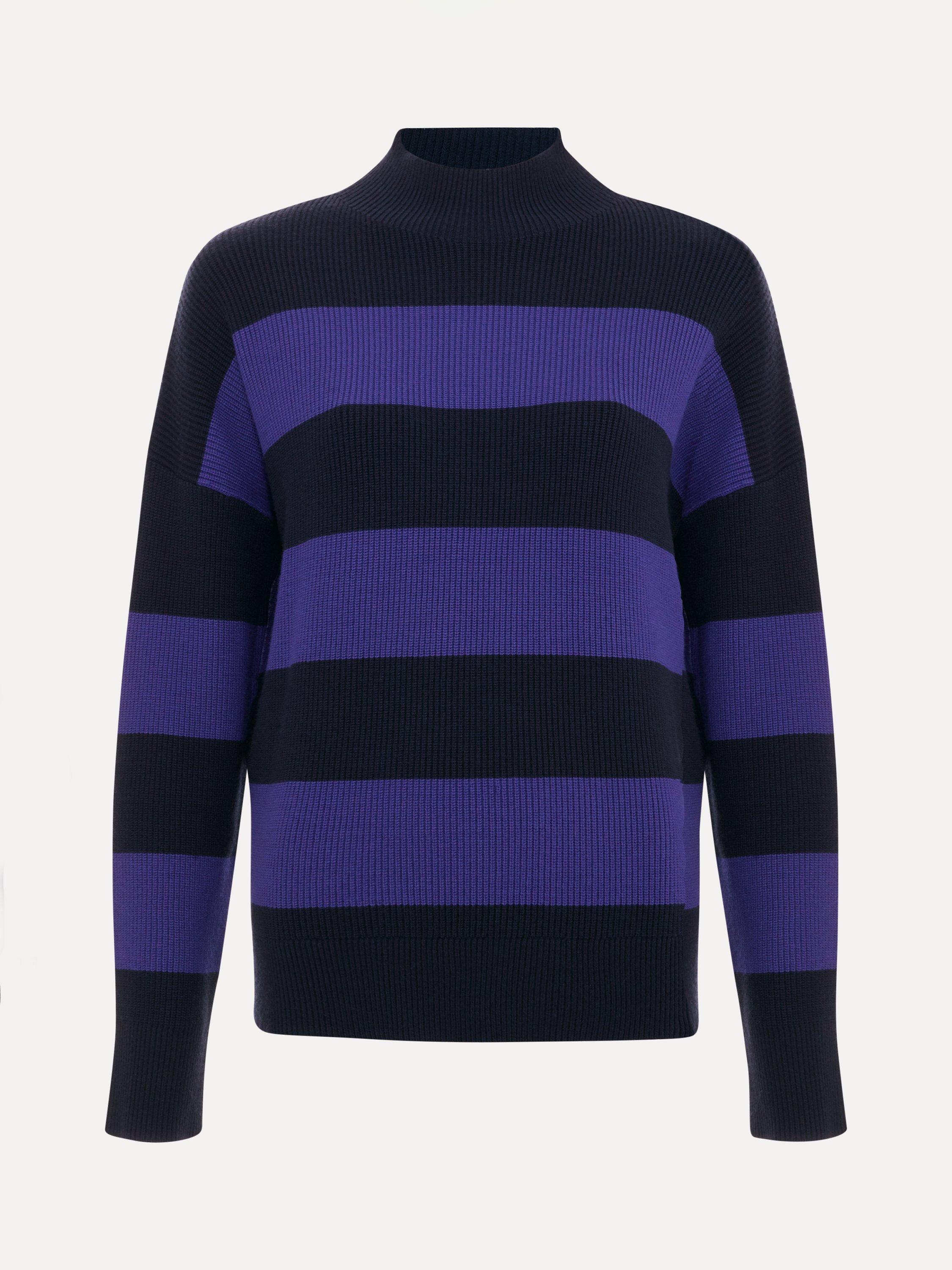 Product image 5 of 7, which shows Phase Eight Sammi Stripe Jumper, Navy, S