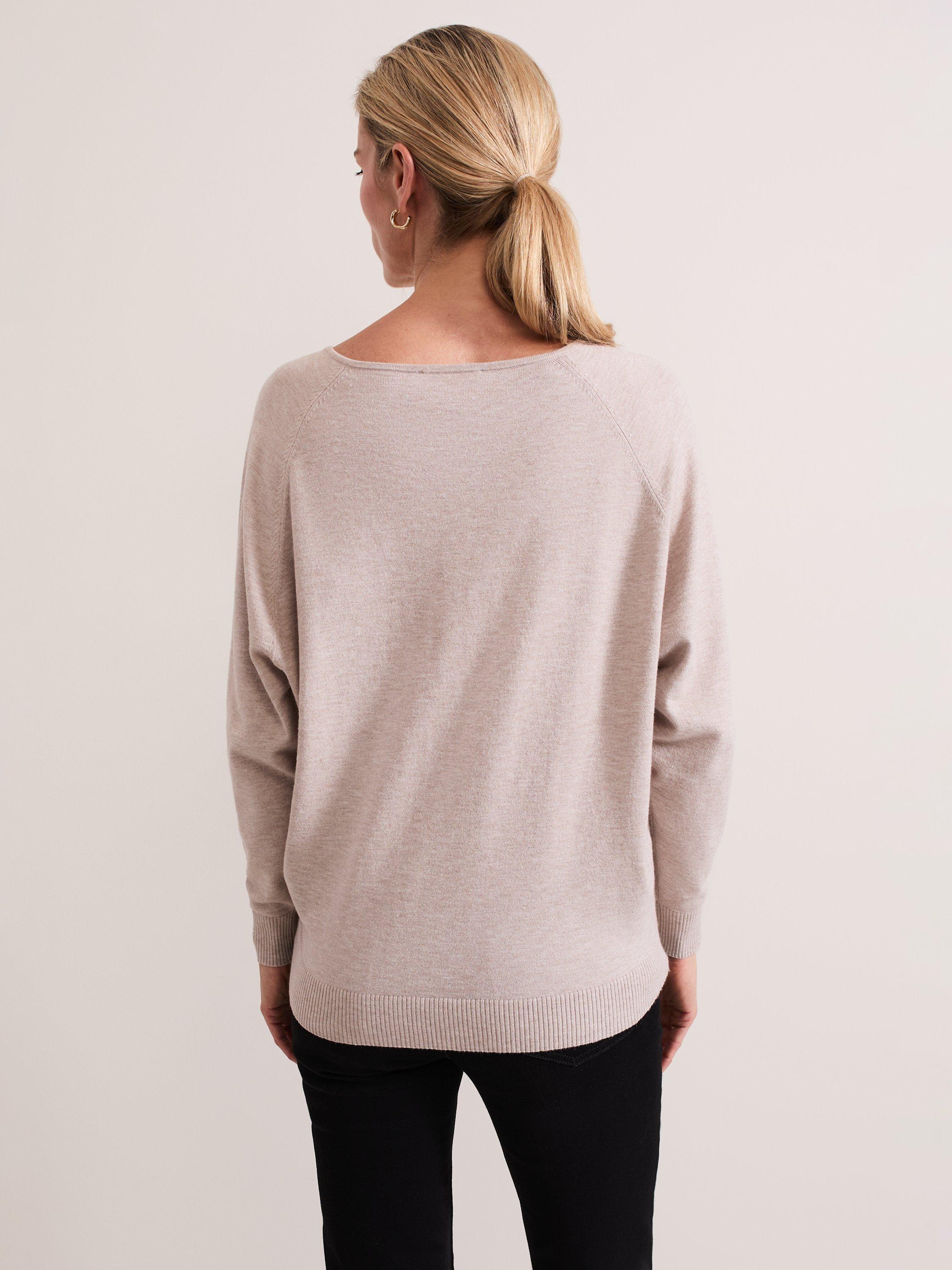 Product image 2 of 6, which shows Phase Eight Senita V-Neck Jumper, Oatmeal, XS