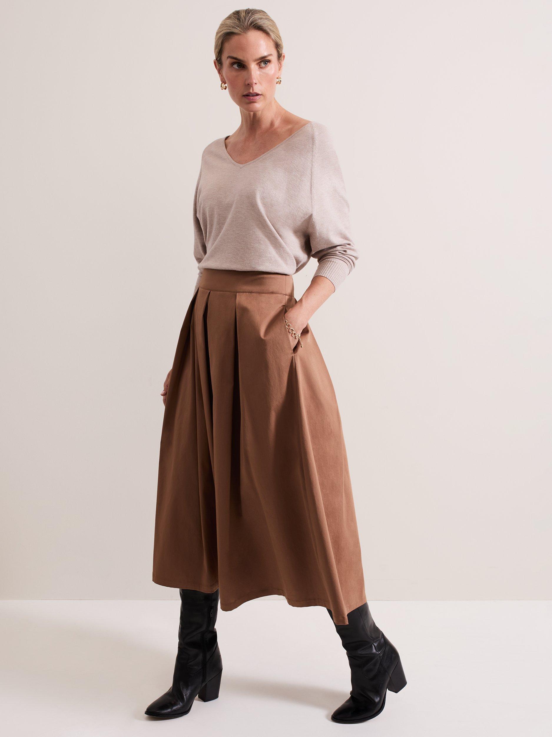Product image 5 of 6, which shows Phase Eight Senita V-Neck Jumper, Oatmeal, XS