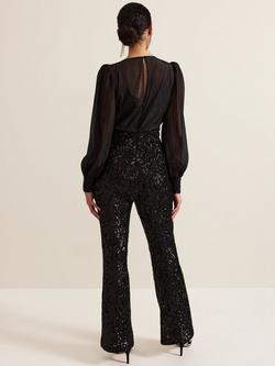 Phase Eight Milena Sequin Jumpsuit, Black - view 2, Black