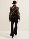 Phase Eight Morilla Lace Top Jumpsuit, Black/Multi