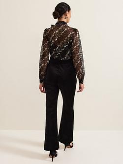 Phase Eight Morilla Lace Top Jumpsuit, Black/Multi - view 2, Black/Multi