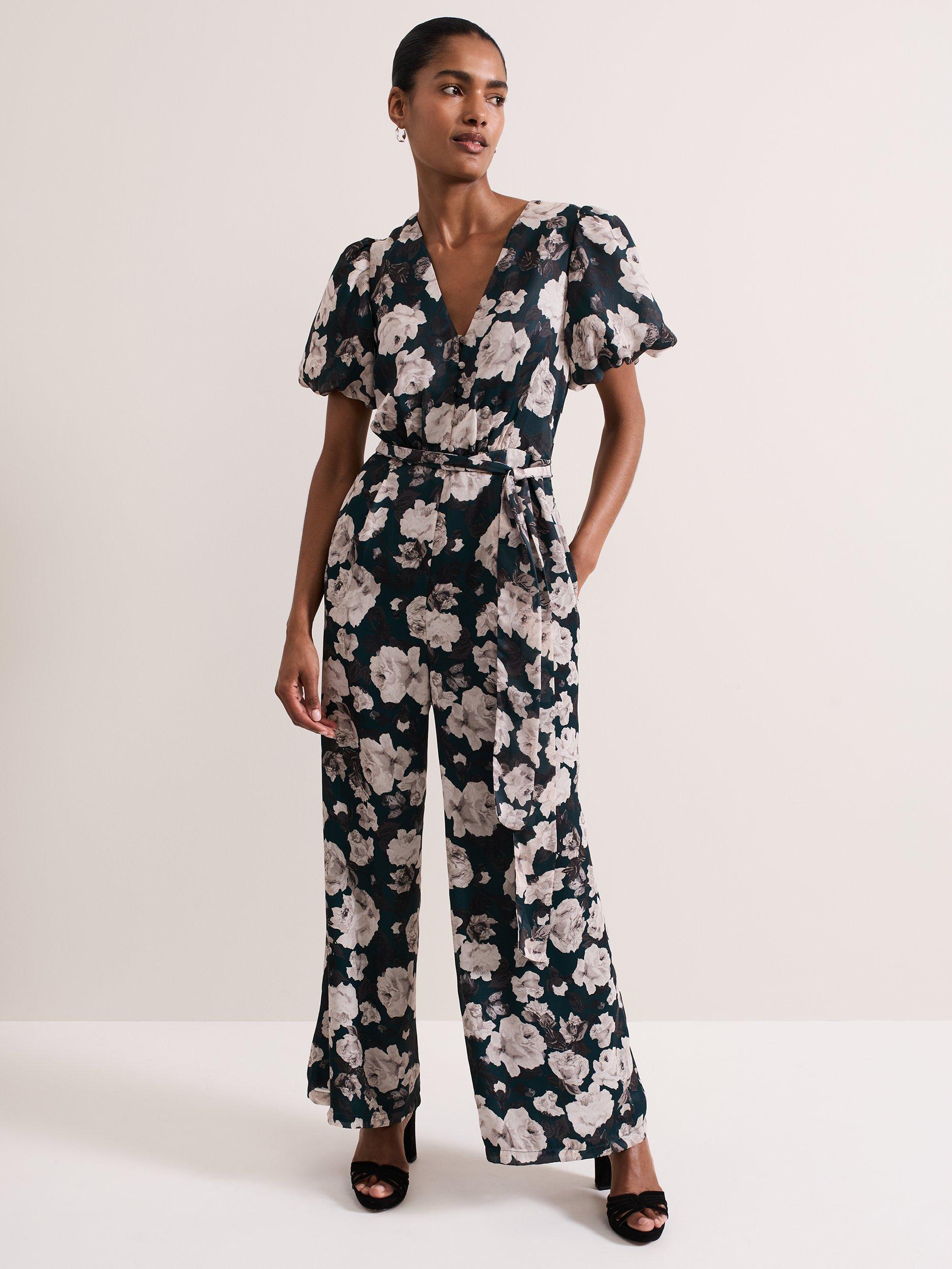 Product image 1 of 8, which shows Phase Eight Myron Floral Jumpsuit, Multi, 8
