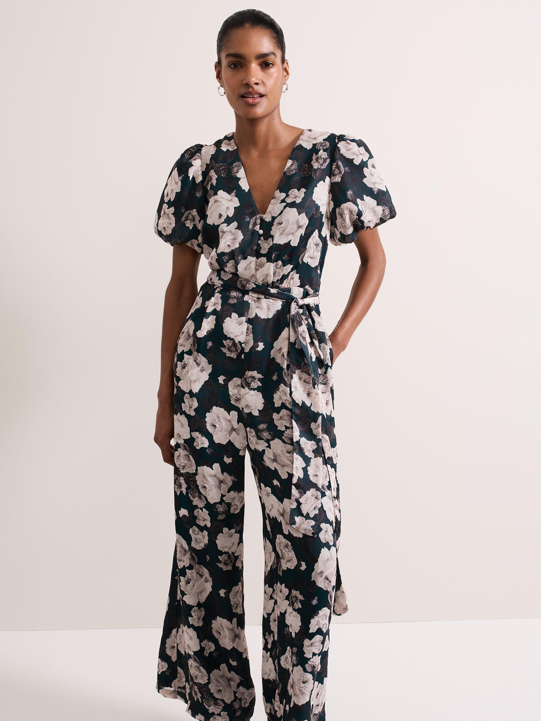 Product image 3 of 8, which shows Phase Eight Myron Floral Jumpsuit, Multi, 8