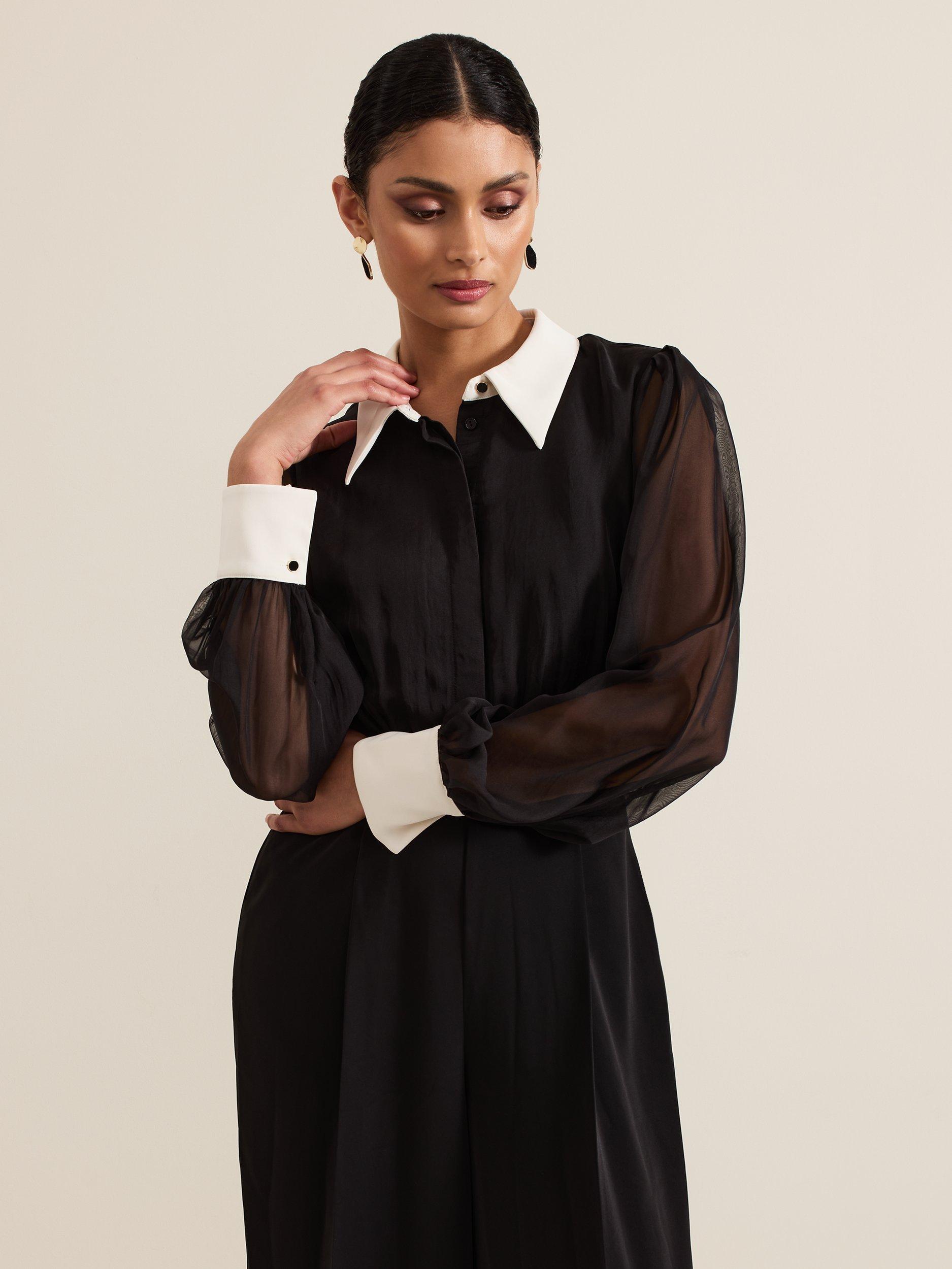 Product image 9 of 9, which shows Phase Eight Nerissa Collar Jumpsuit, Black, 10