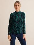 Phase Eight Dina Floral Top, Navy/Green