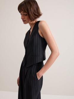 Phase Eight Pia Pinstripe Waistcoat, Navy, Navy