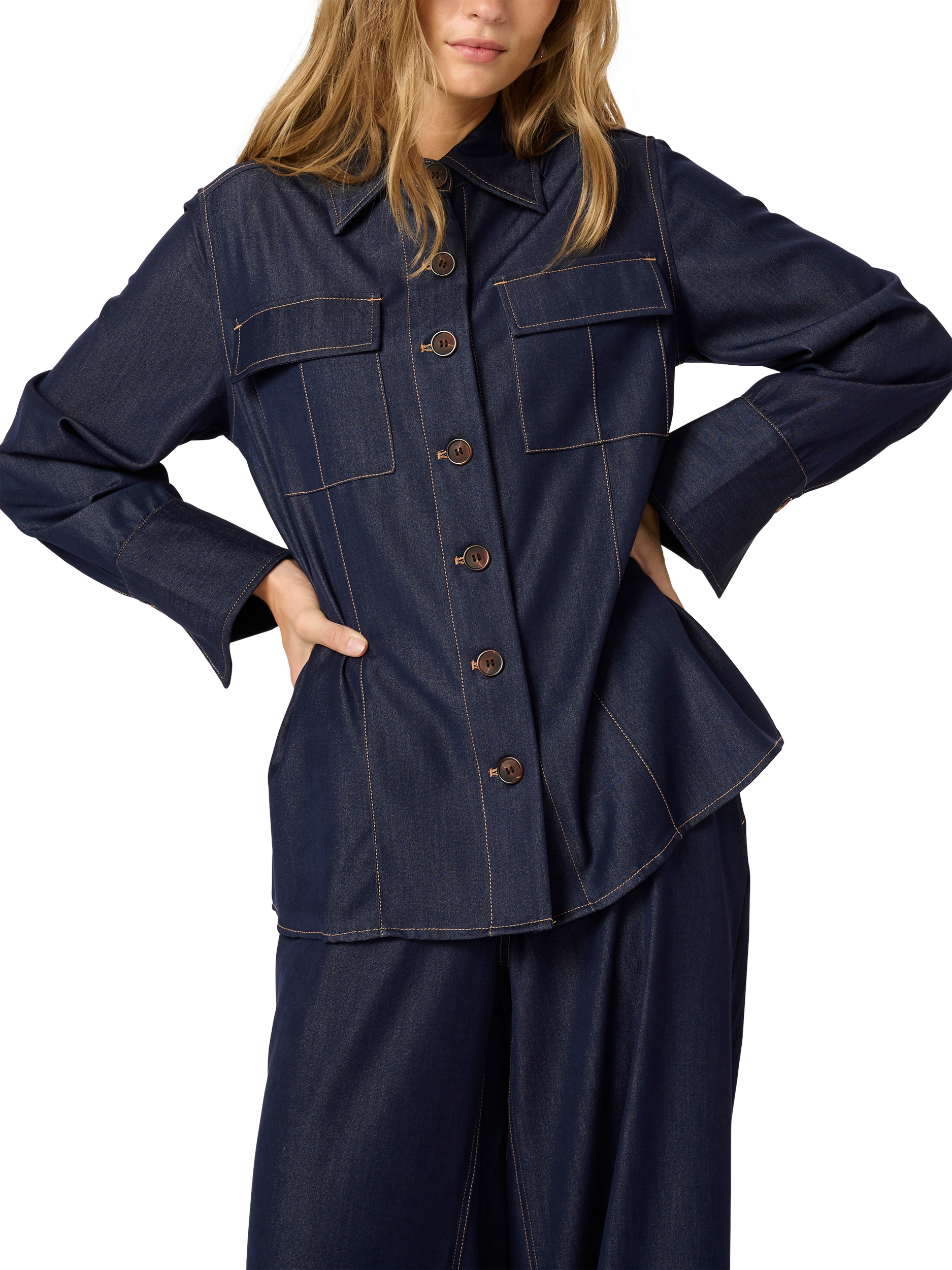 MY ESSENTIAL WARDROBE Ravi Denim Shirt, Dark Blue