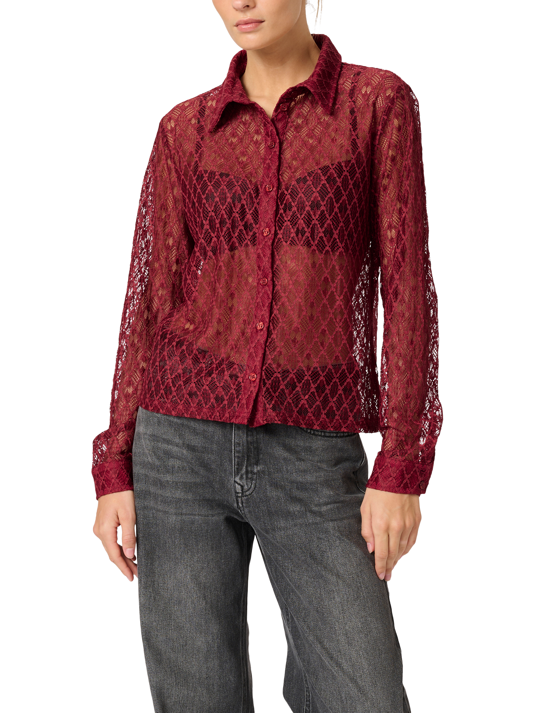 Sheer lace shirt clearance
