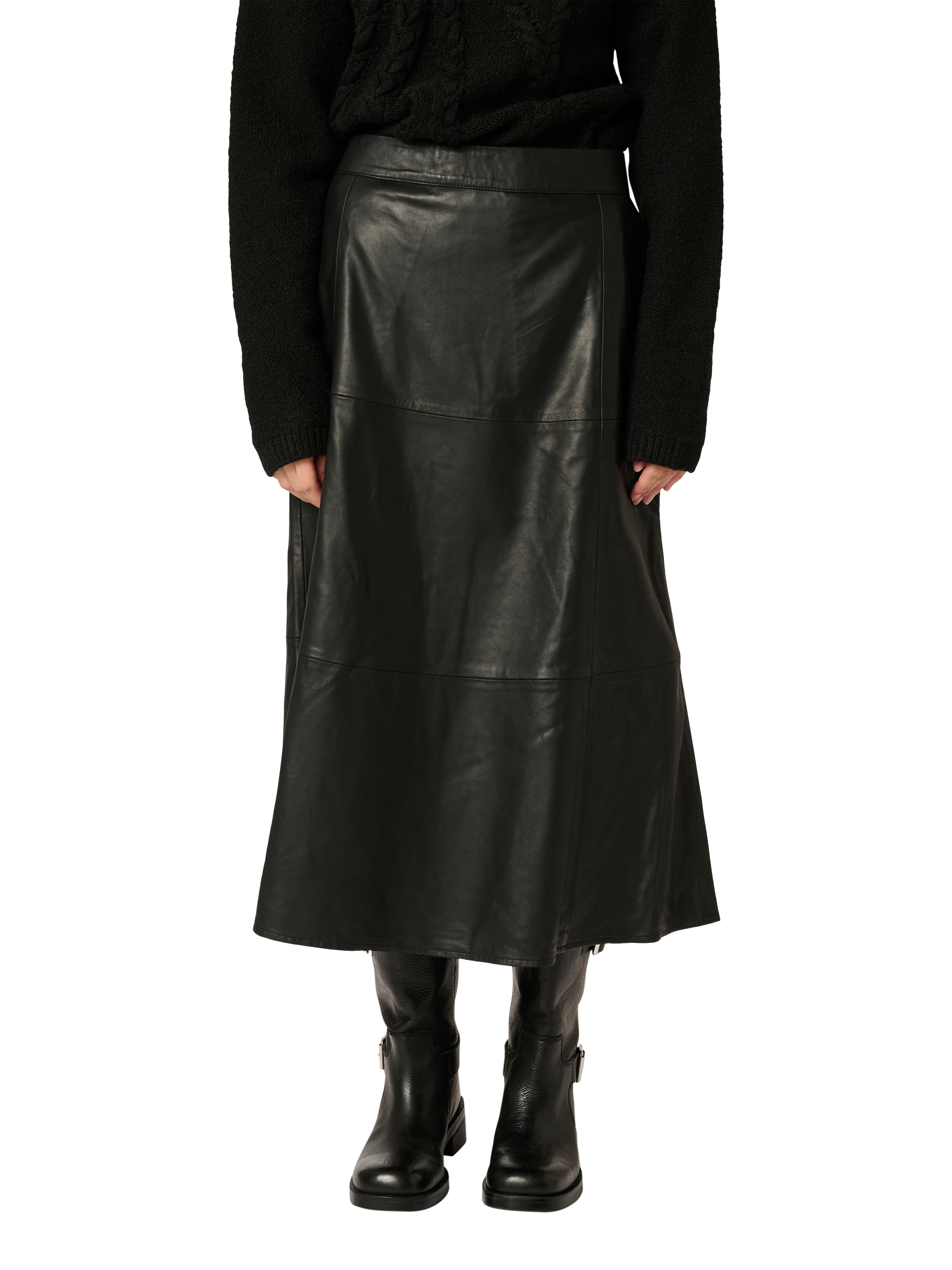 MY ESSENTIAL WARDROBE Karen Leather Skirt, Black