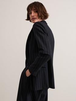 Phase Eight Pia Pinstripe Double Breasted Blazer, Navy - view 2, Navy