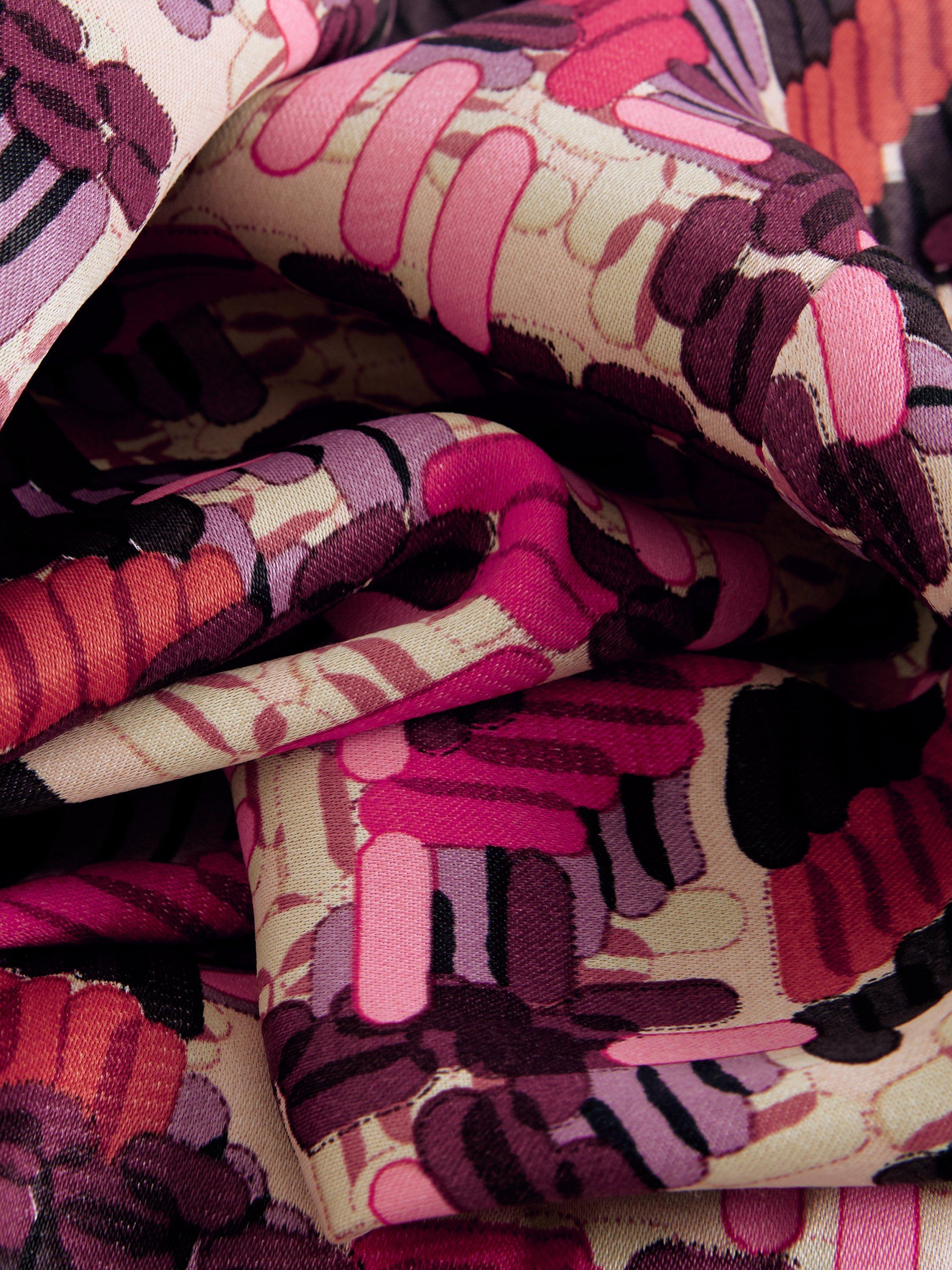 Product image 6 of 8, which shows Phase Eight Lyla Dogtooth Satin Blouse, Multi, 10