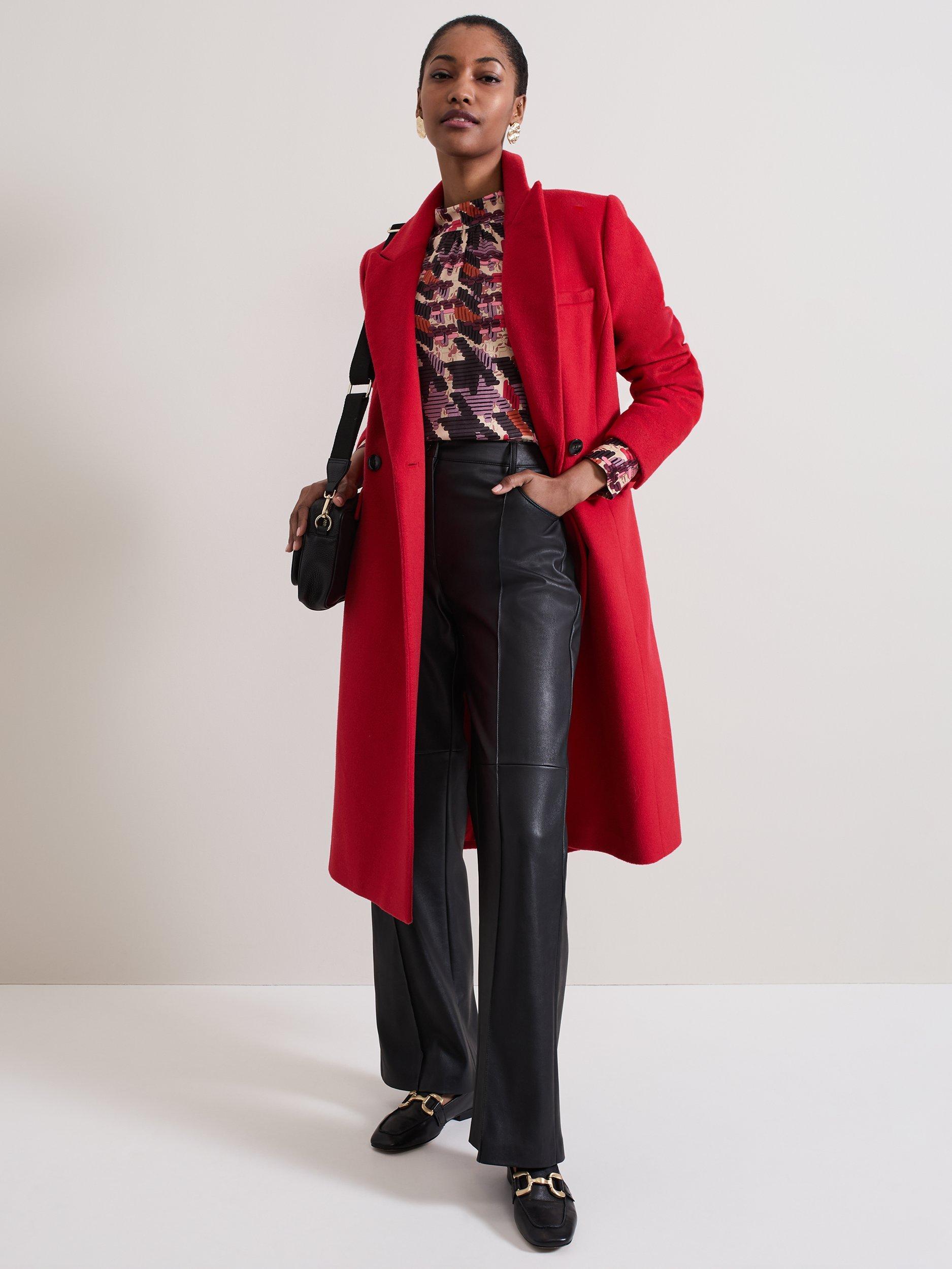 Product image 8 of 8, which shows Phase Eight Lyla Dogtooth Satin Blouse, Multi, 10