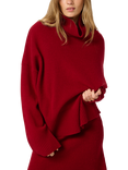 MY ESSENTIAL WARDROBE Huxi Roll Neck Wool Rich Jumper, Burgundy Red