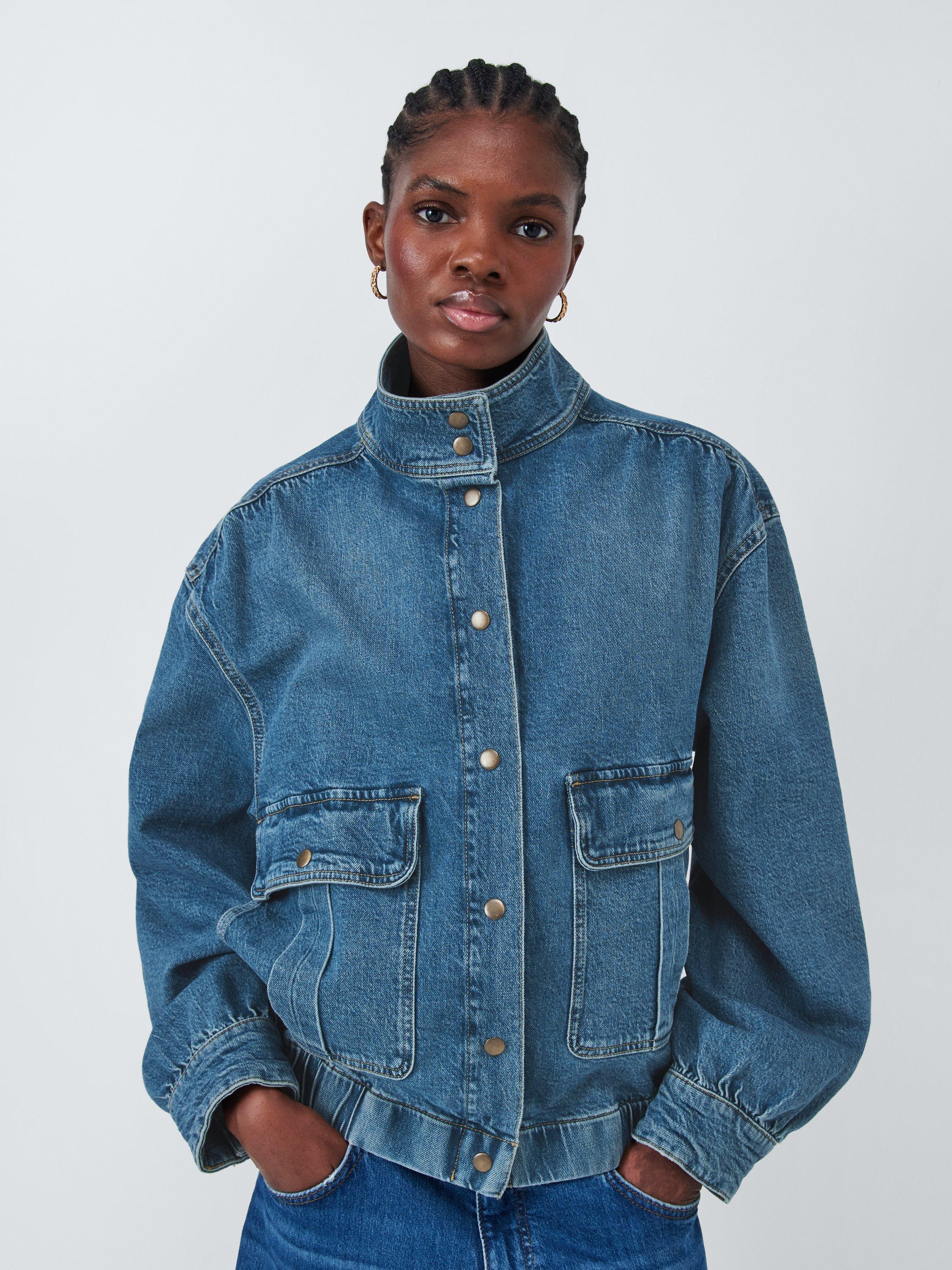 Product image 1 of 7, which shows AND/OR Brando Organic Cotton Blend Bomber Jacket, Blue, 12