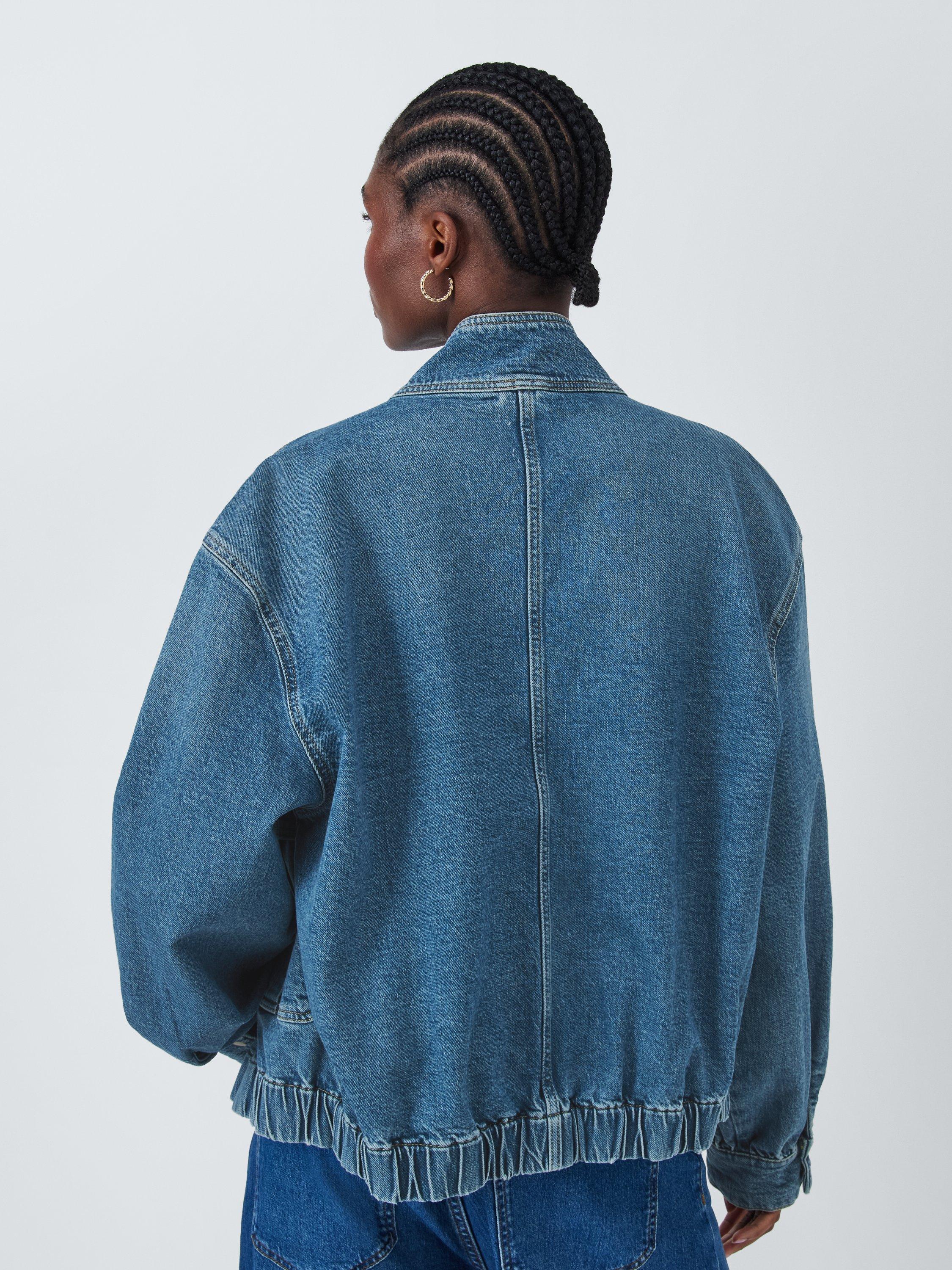 Product image 2 of 7, which shows AND/OR Brando Organic Cotton Blend Bomber Jacket, Blue, 12