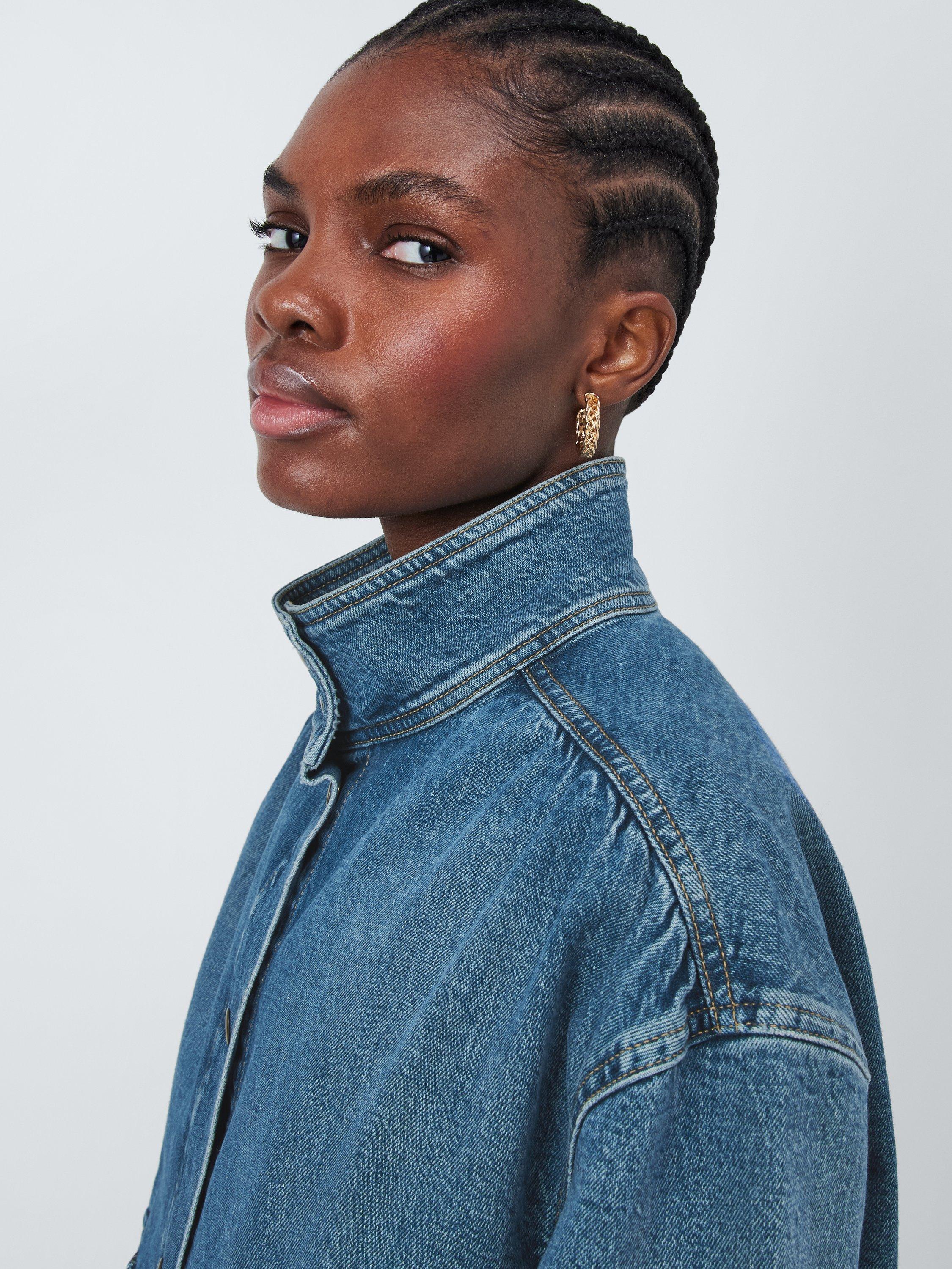 Product image 4 of 7, which shows AND/OR Brando Organic Cotton Blend Bomber Jacket, Blue, 12