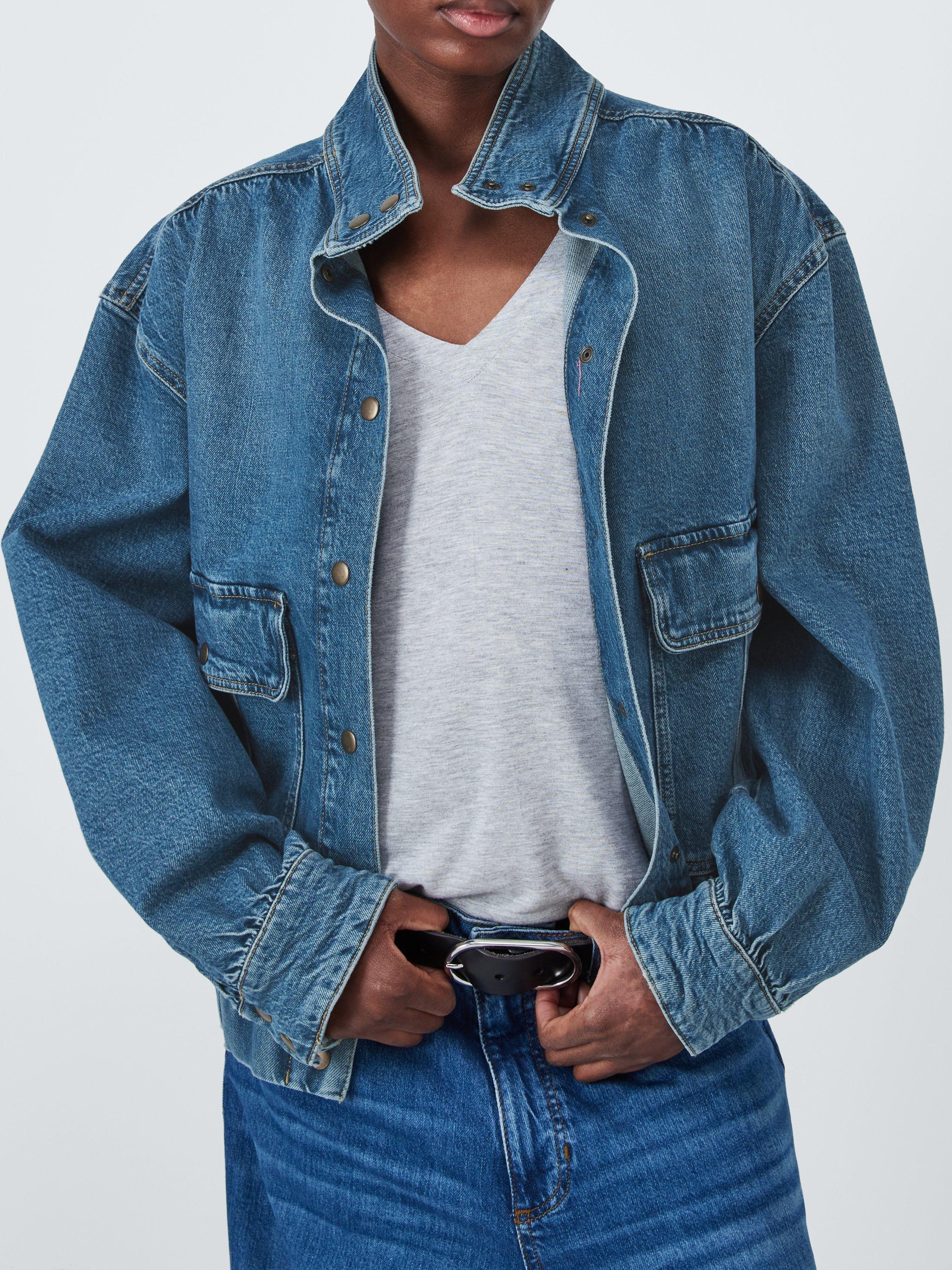 Product image 6 of 7, which shows AND/OR Brando Organic Cotton Blend Bomber Jacket, Blue, 12