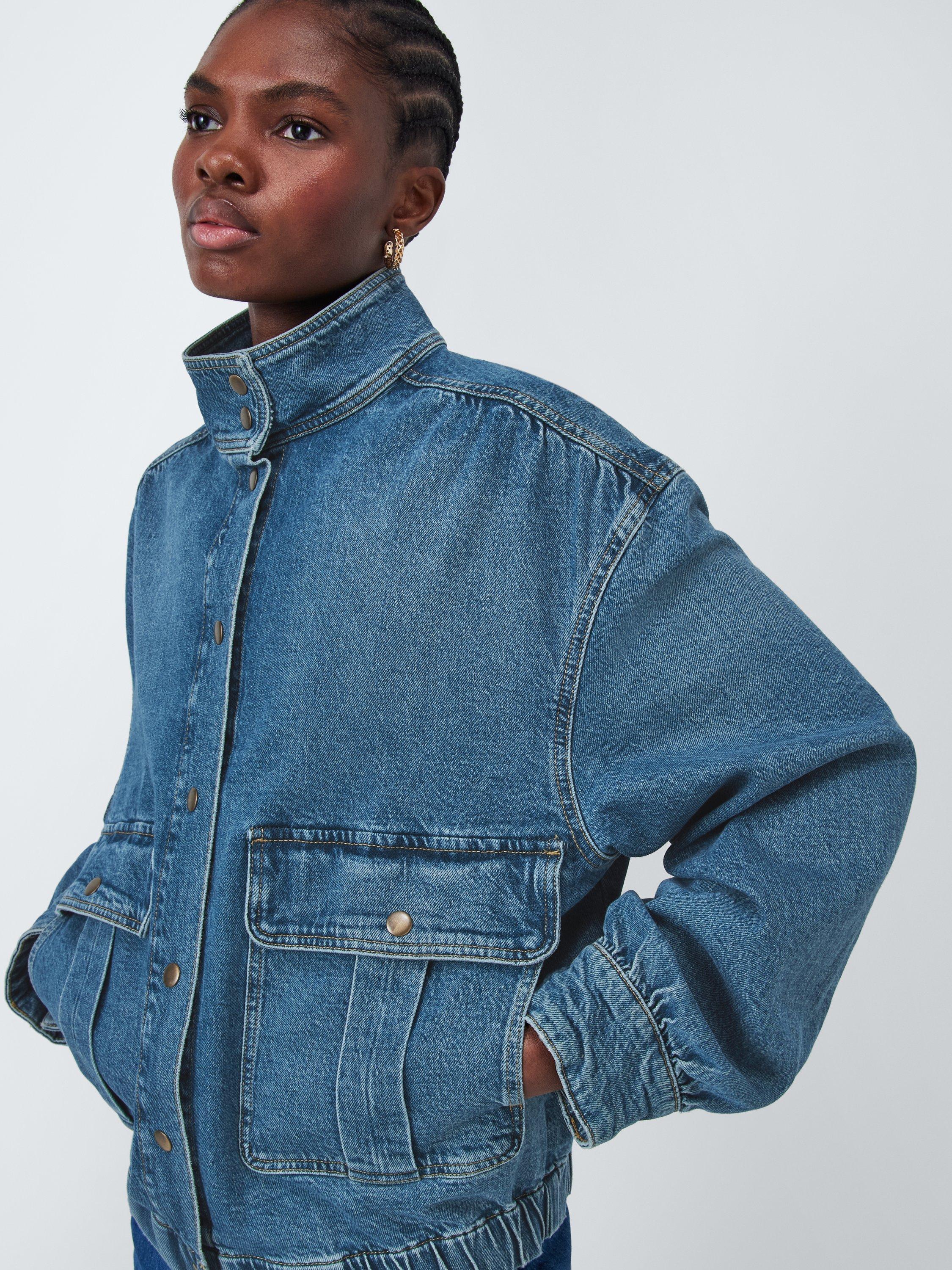 Product image 7 of 7, which shows AND/OR Brando Organic Cotton Blend Bomber Jacket, Blue, 12