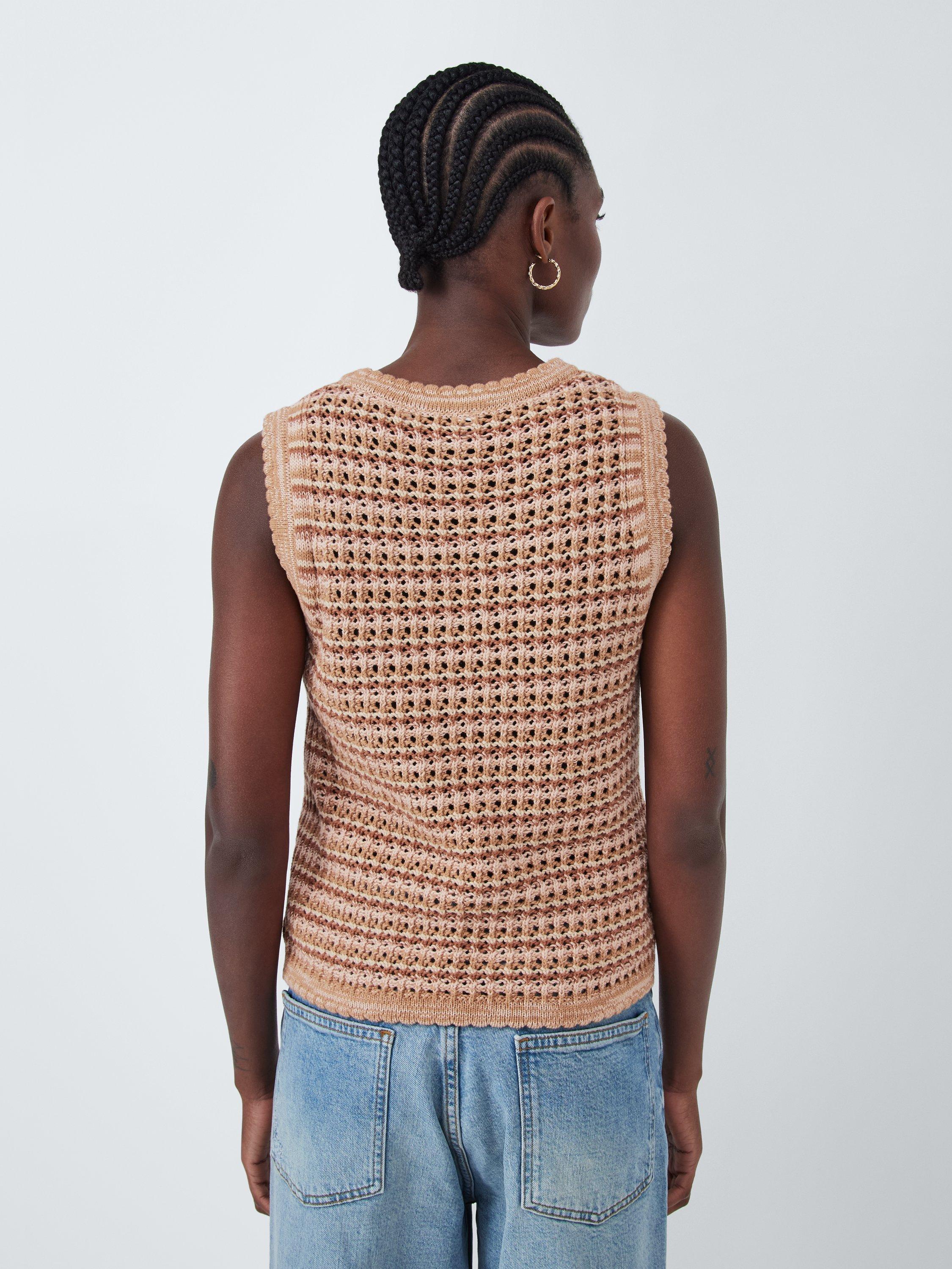 Product image 2 of 7, which shows AND/OR Kira Stripe Tank Top, Pink Stripe, M