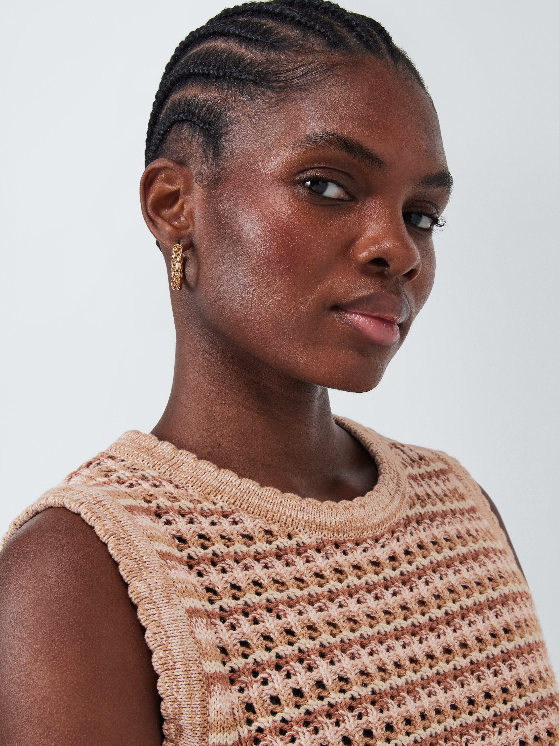 Product image 5 of 7, which shows AND/OR Kira Stripe Tank Top, Pink Stripe, M