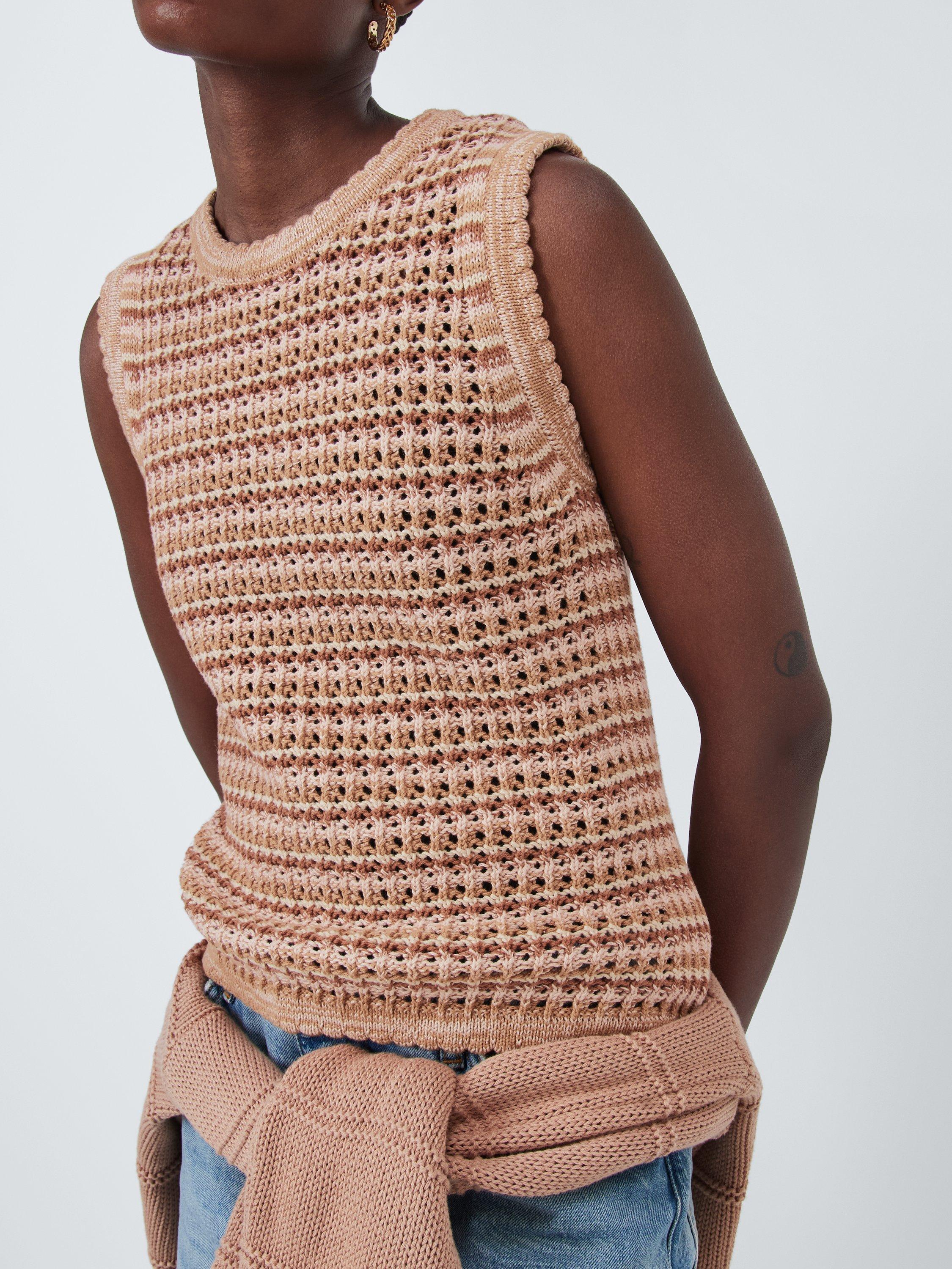 Product image 6 of 7, which shows AND/OR Kira Stripe Tank Top, Pink Stripe, M