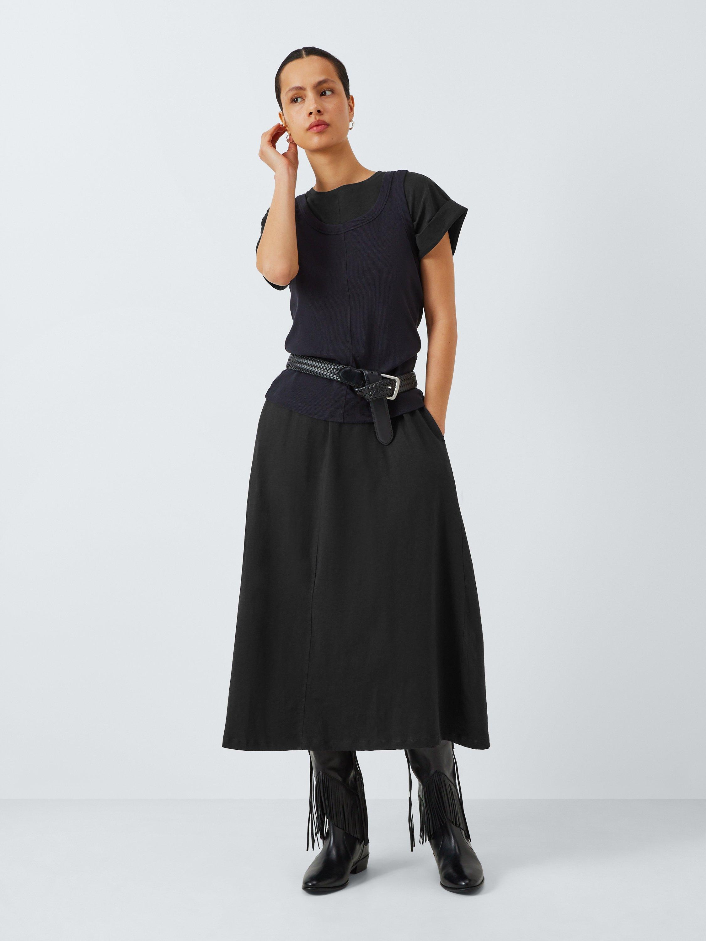 Product image 3 of 6, which shows AND/OR Kirby Jersey T-Shirt Dress, Black, 6