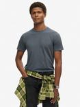 Superdry Organic Cotton Regular Fit Short Sleeve Essential T-Shirt, Washed Eclipse Navy