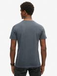 Superdry Organic Cotton Regular Fit Short Sleeve Essential T-Shirt, Washed Eclipse Navy