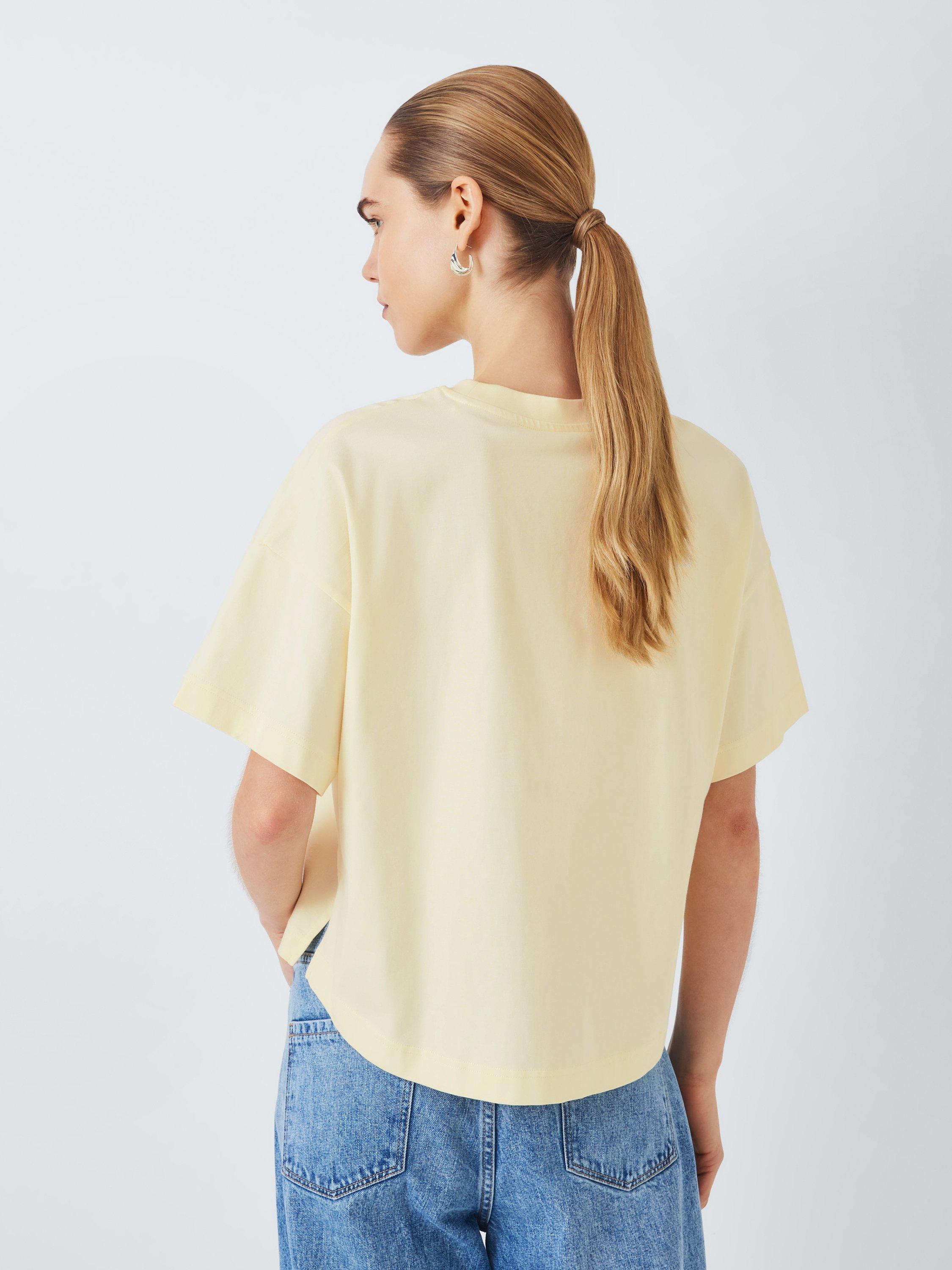 Product image 2 of 6, which shows John Lewis ANYDAY Cotton Boxy Fit T-Shirt, Yellow, L