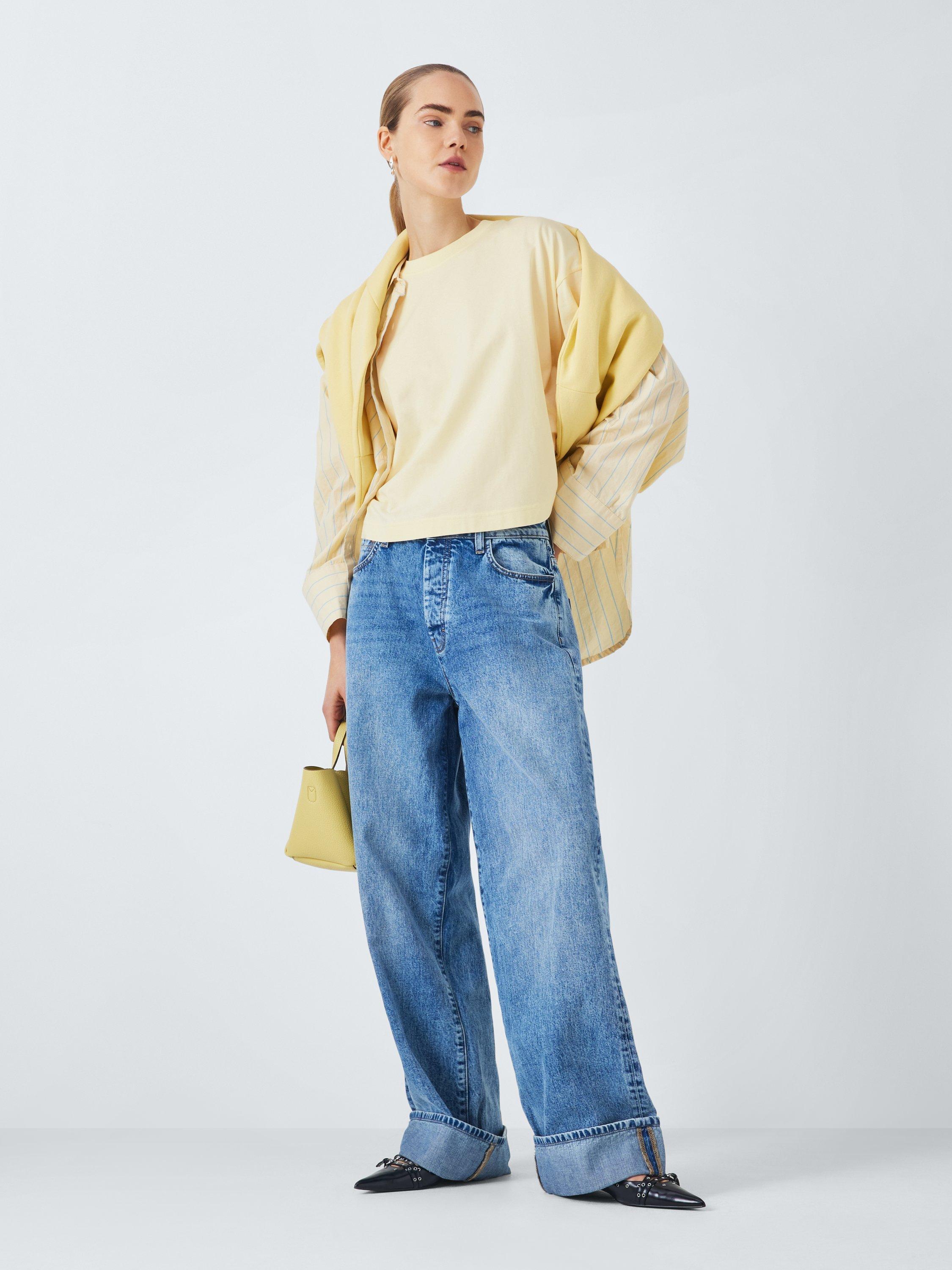 Product image 3 of 6, which shows John Lewis ANYDAY Cotton Boxy Fit T-Shirt, Yellow, L