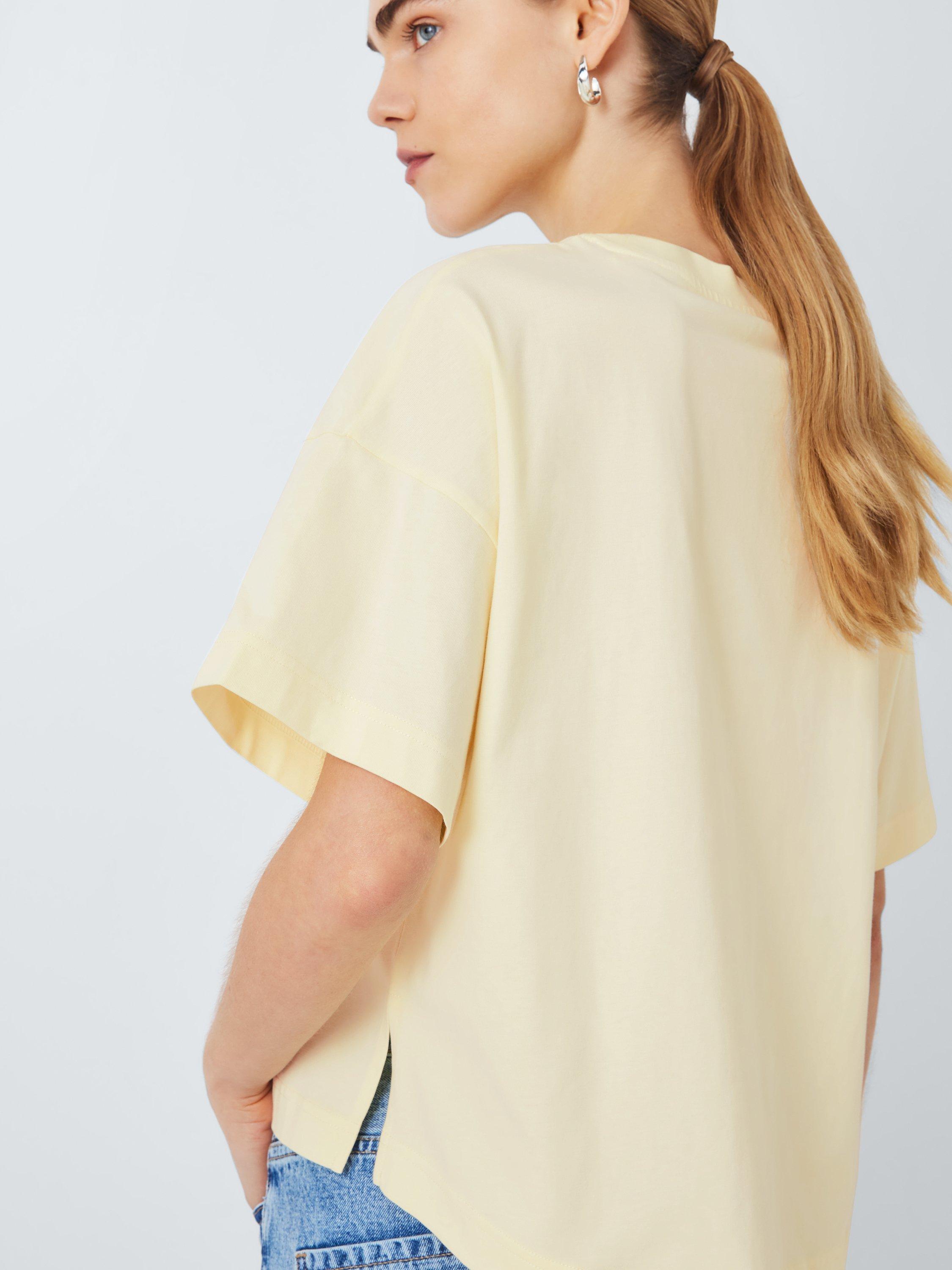 Product image 5 of 6, which shows John Lewis ANYDAY Cotton Boxy Fit T-Shirt, Yellow, L