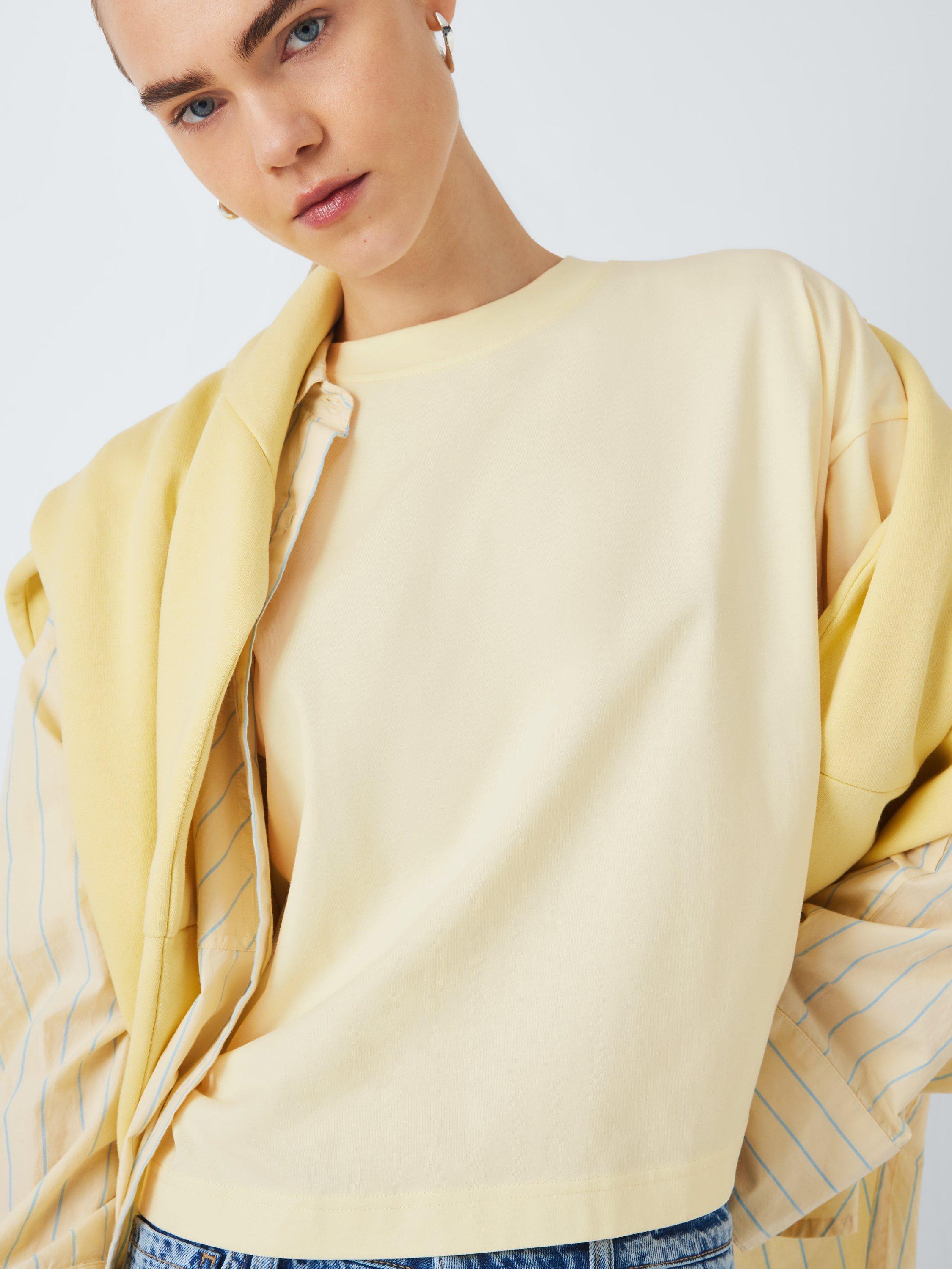 Product image 6 of 6, which shows John Lewis ANYDAY Cotton Boxy Fit T-Shirt, Yellow, L
