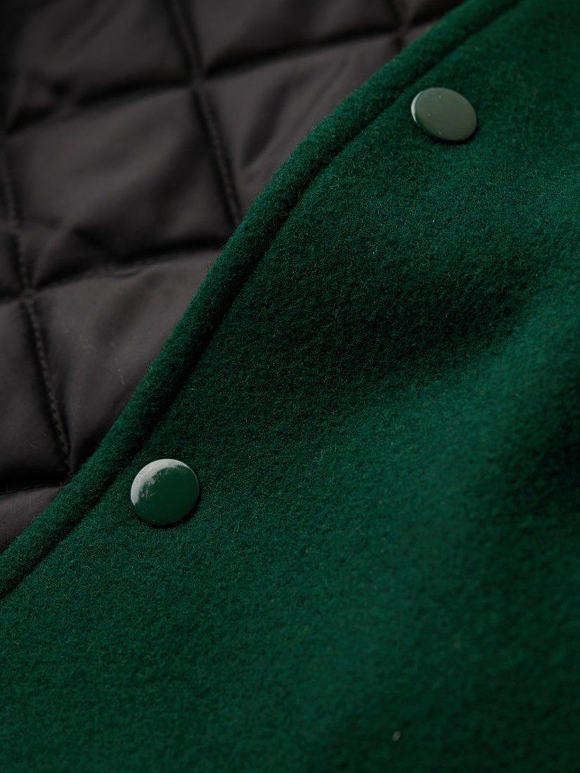 Product image 4 of 6, which shows Superdry Varsity Bomber Jacket, Pine Green, S